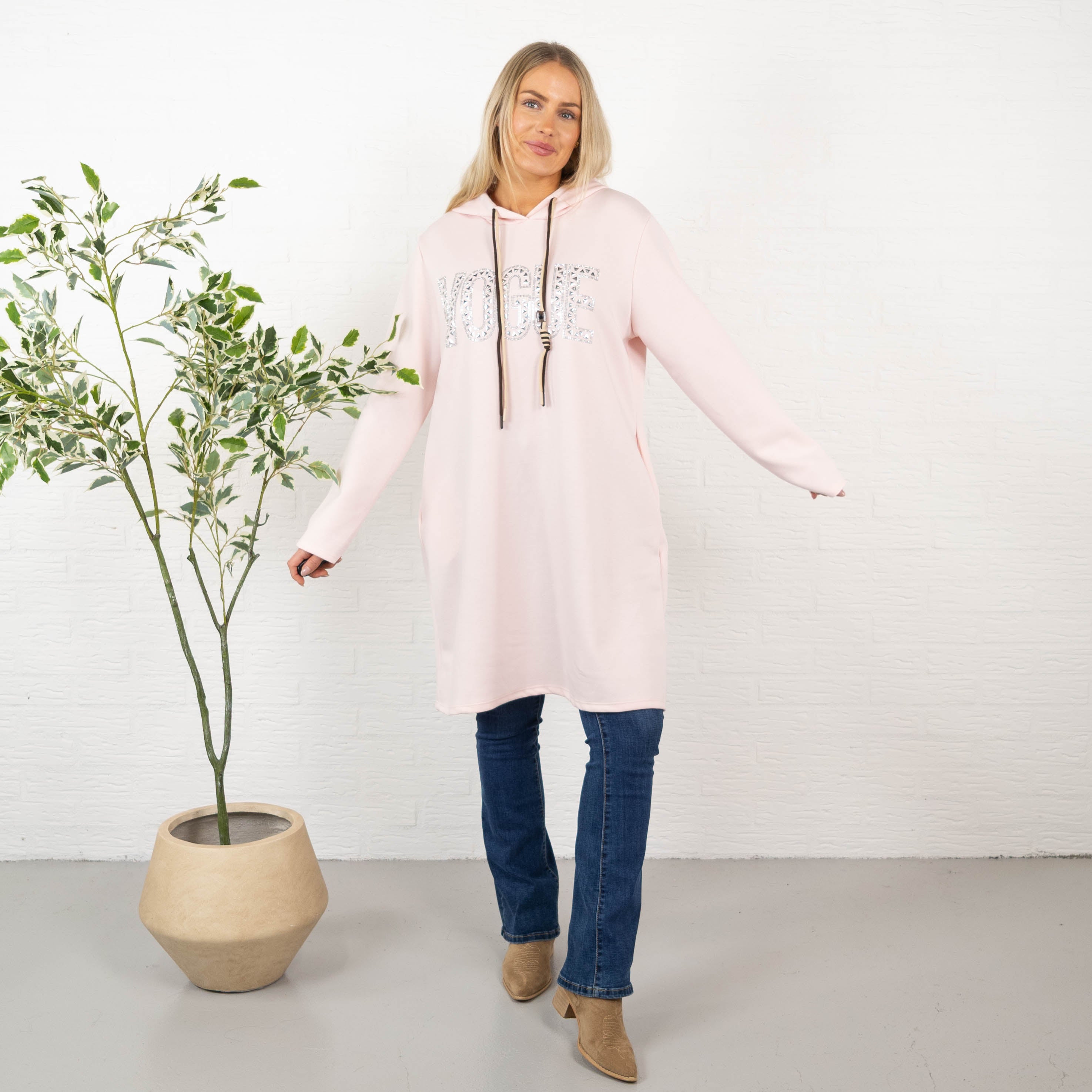 Vogue sweatshirt/tunika, Lyserød