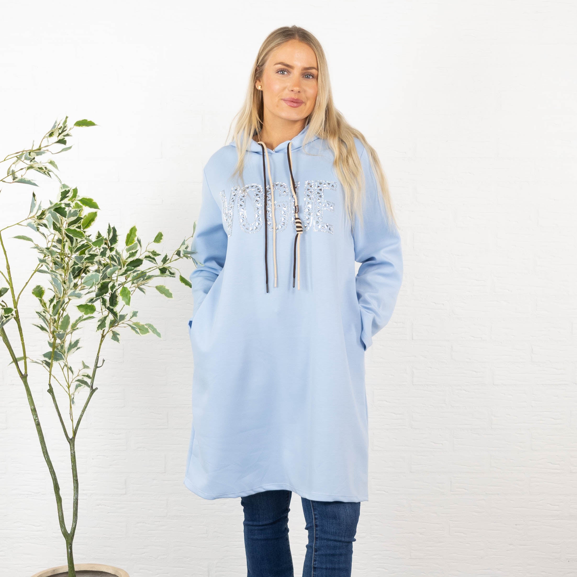 Vogue sweatshirt/tunika, Lyseblå