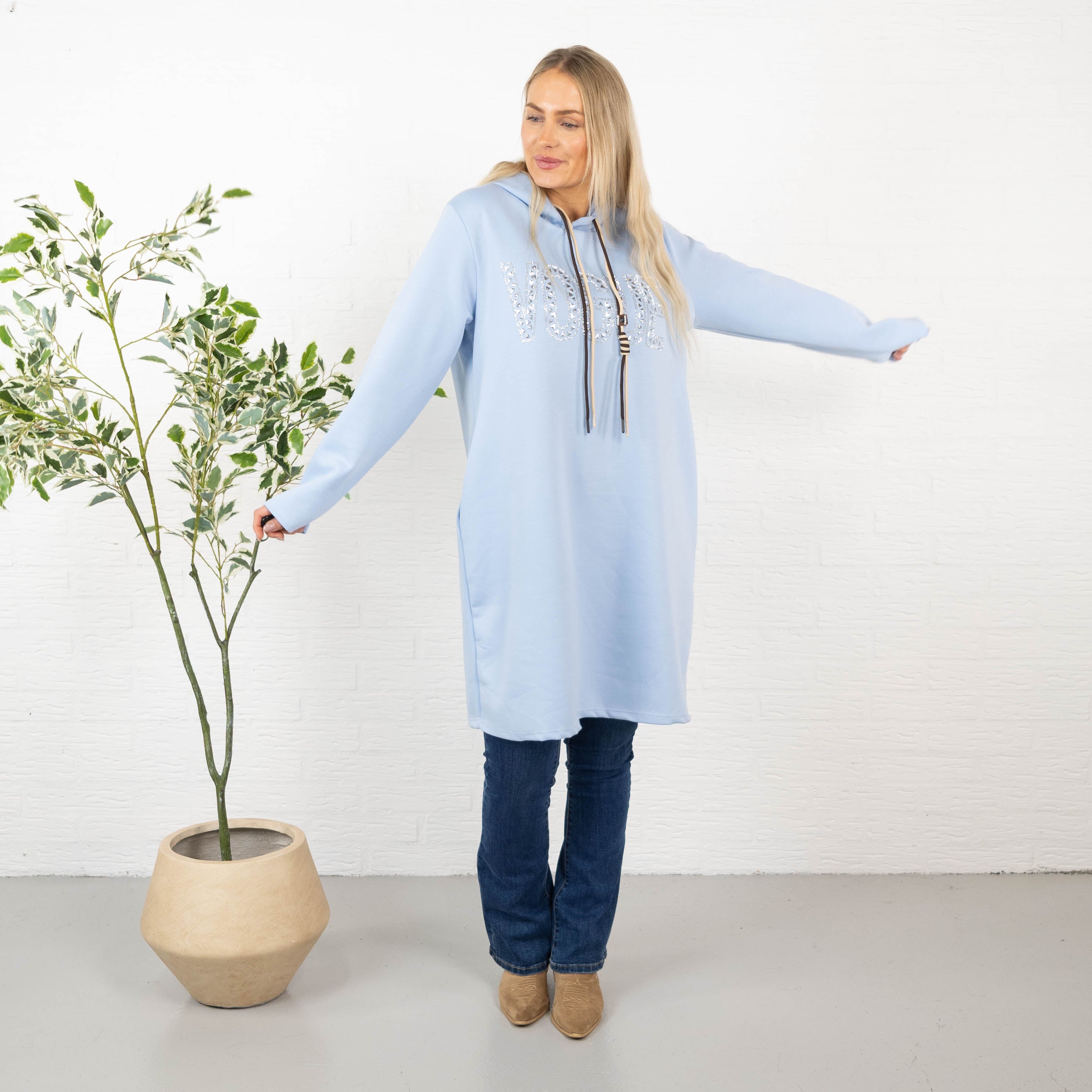 Vogue sweatshirt/tunika, Lyseblå