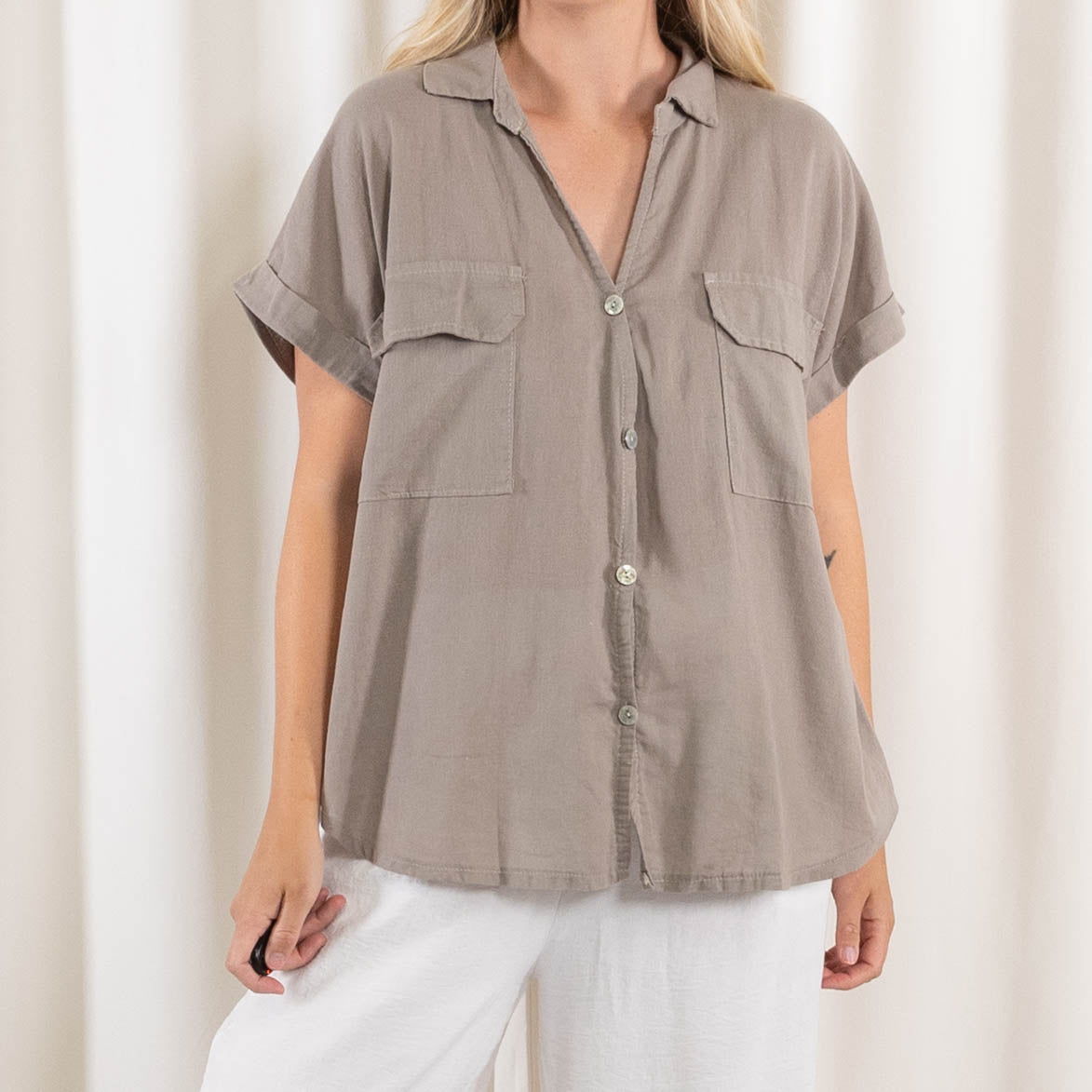 Lucia skjorte, Taupe