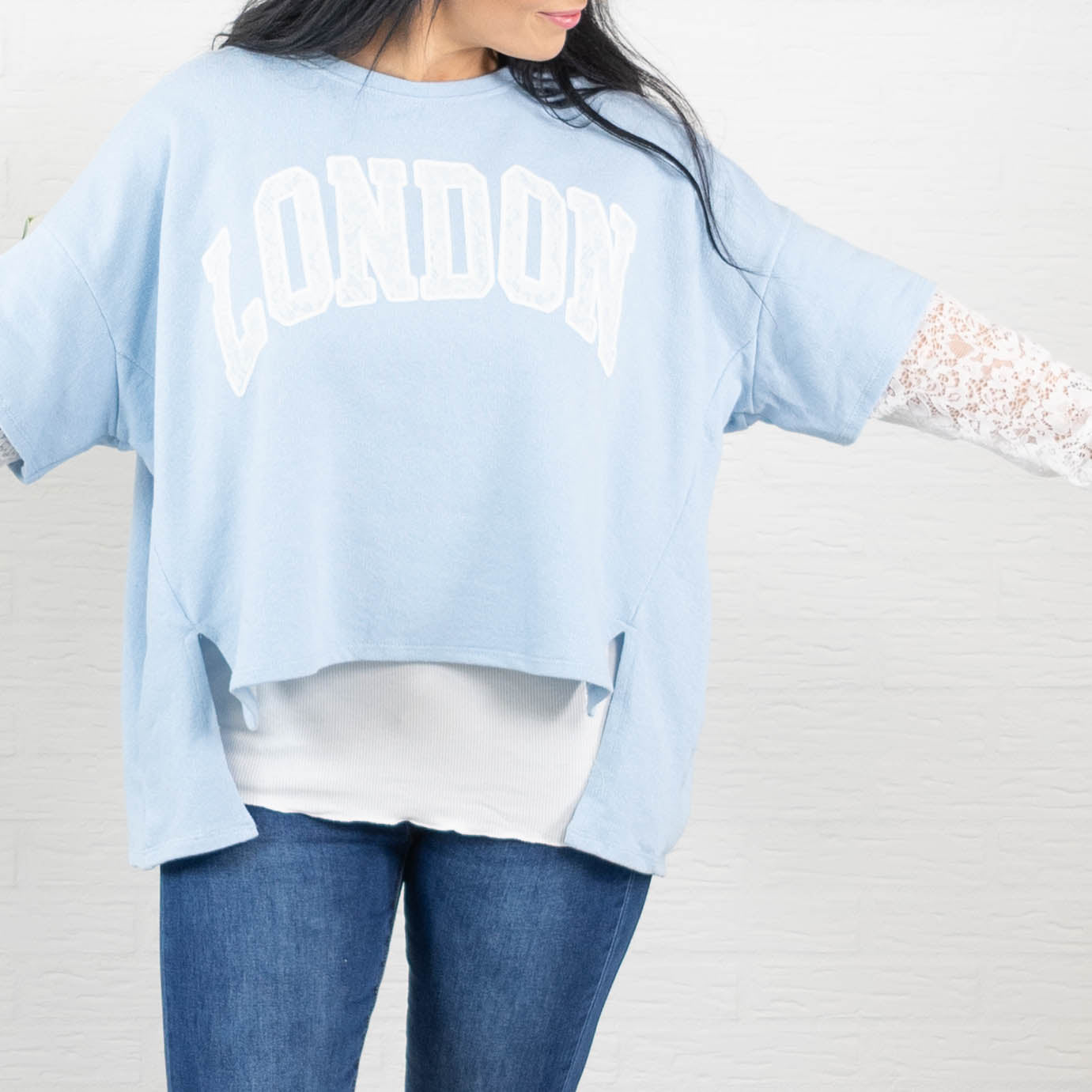 London sweatshirt, Lyseblå