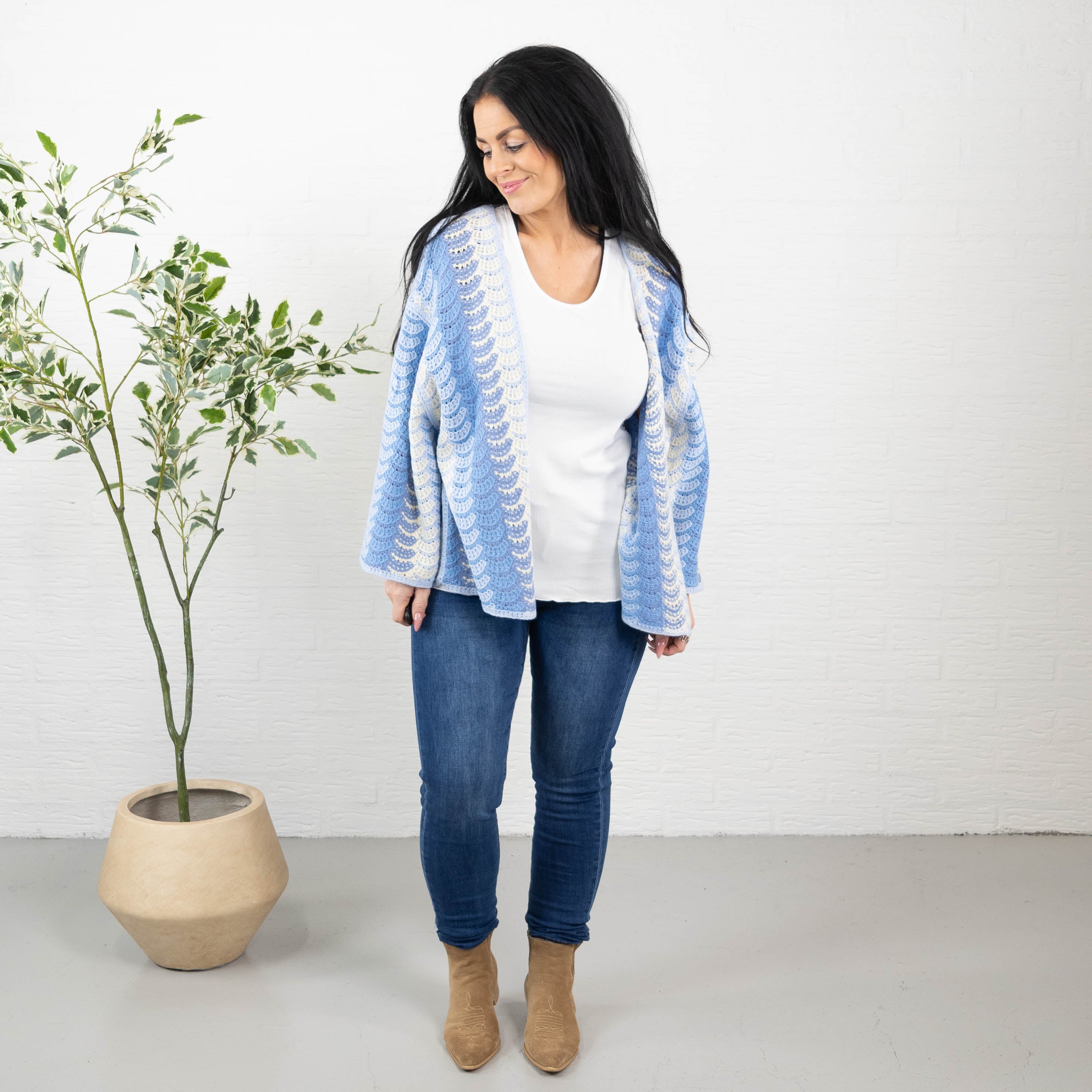 Jonna cardigan, Blå