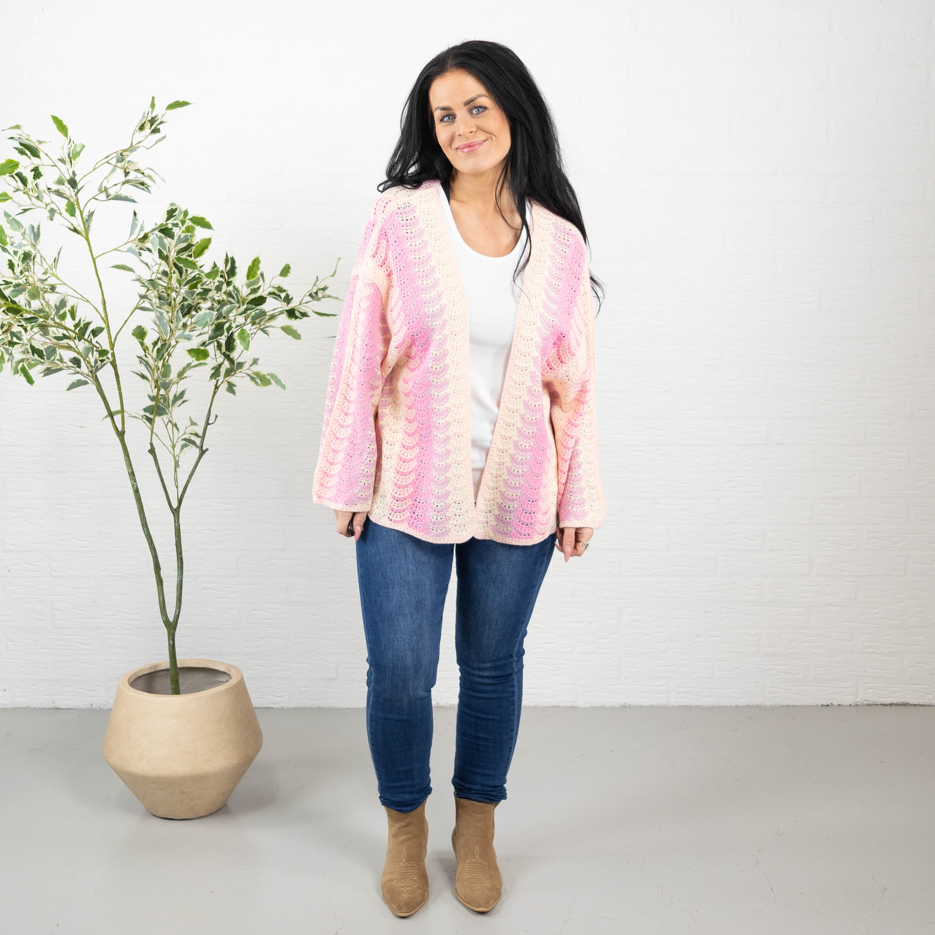 Jonna cardigan, Lyserød