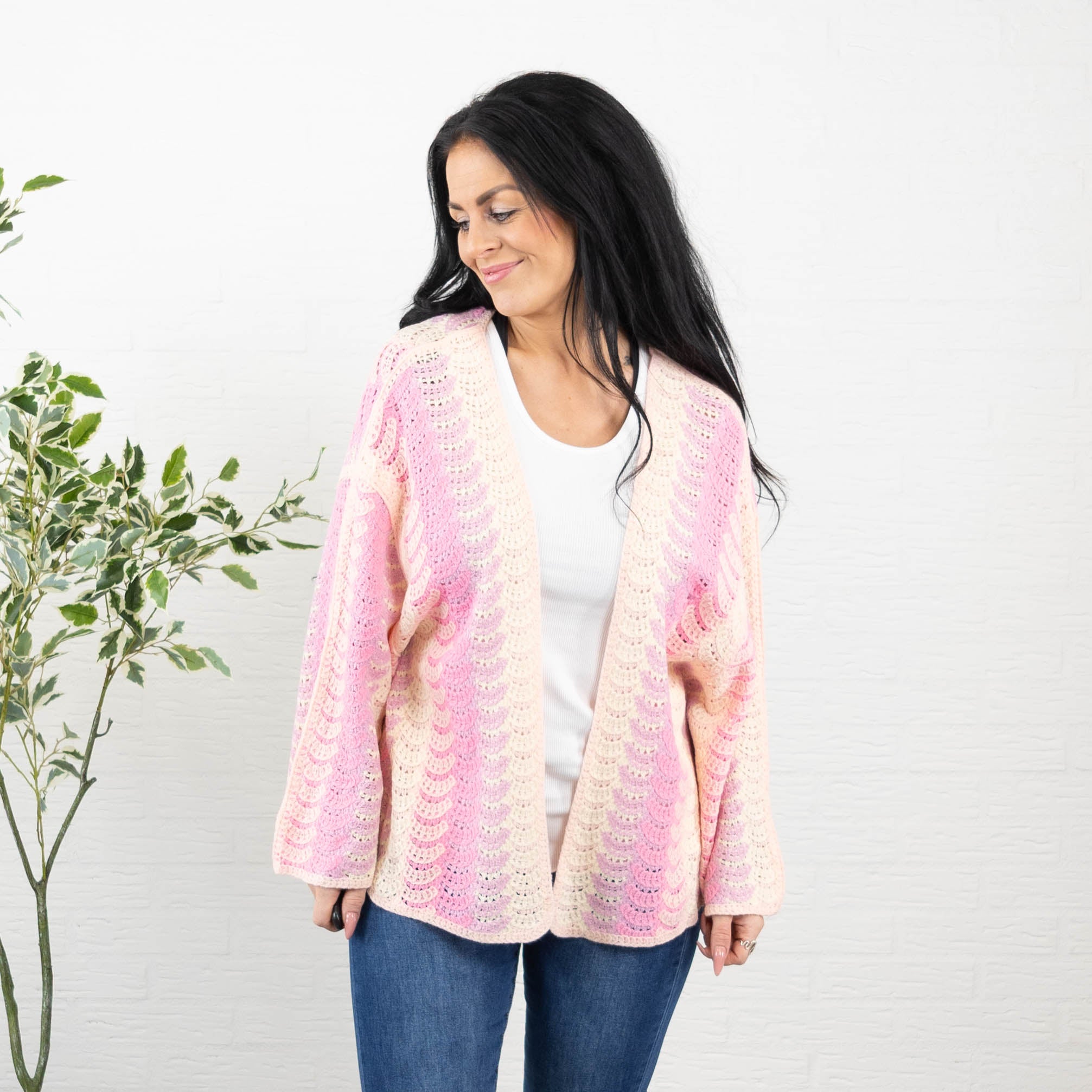 Jonna cardigan, Lyserød