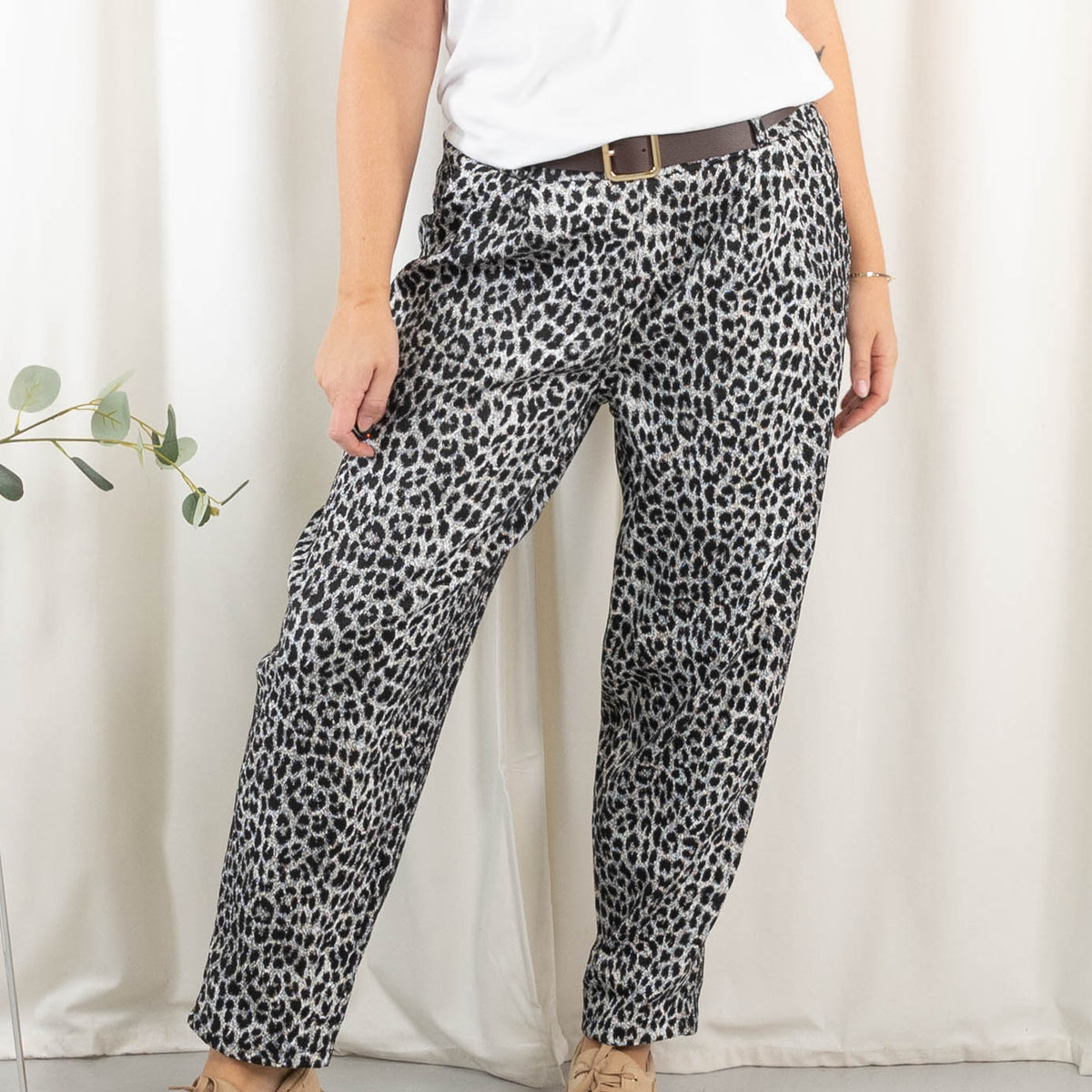 Stine bukser, Leopard sort