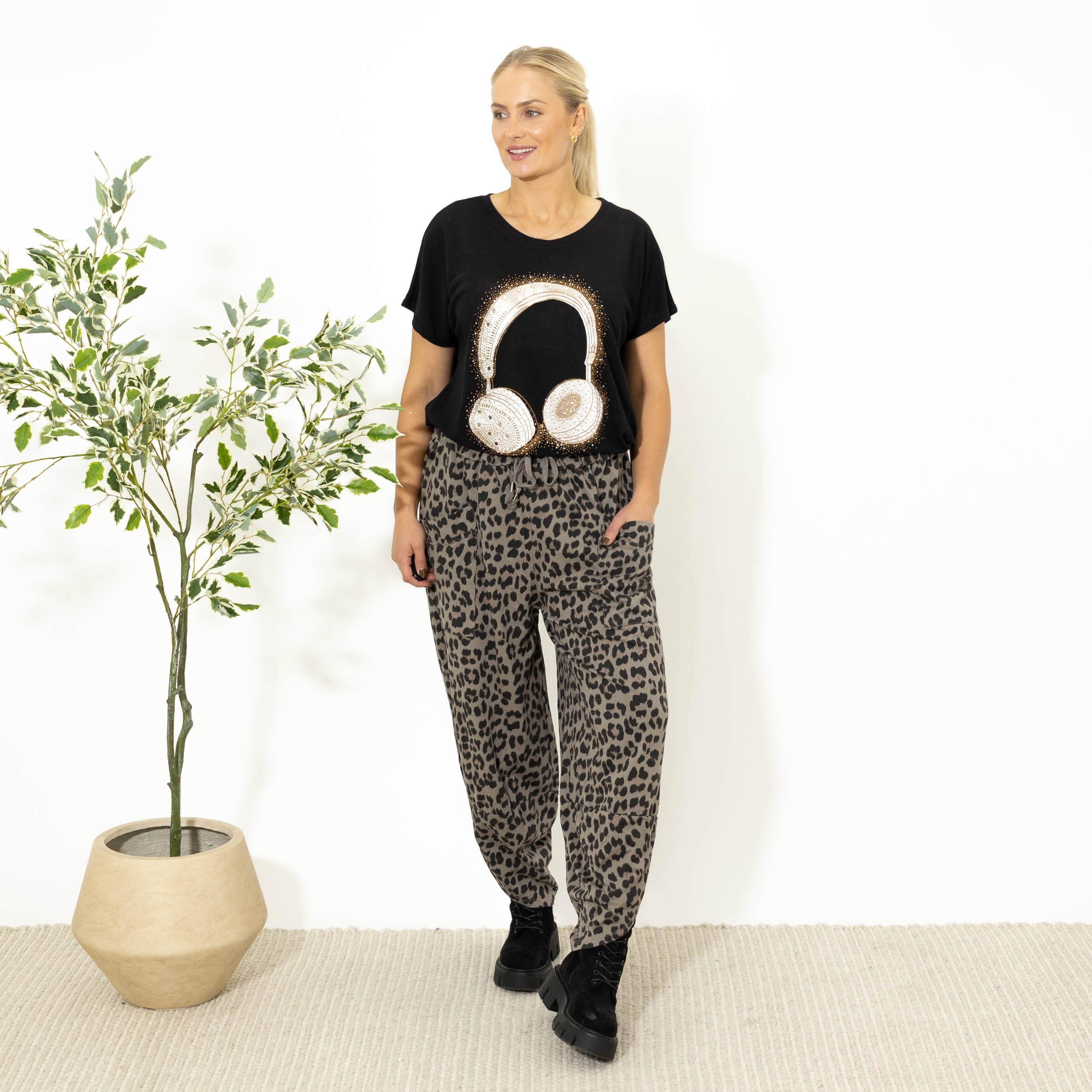 Katrin baggy bukser, Taupe