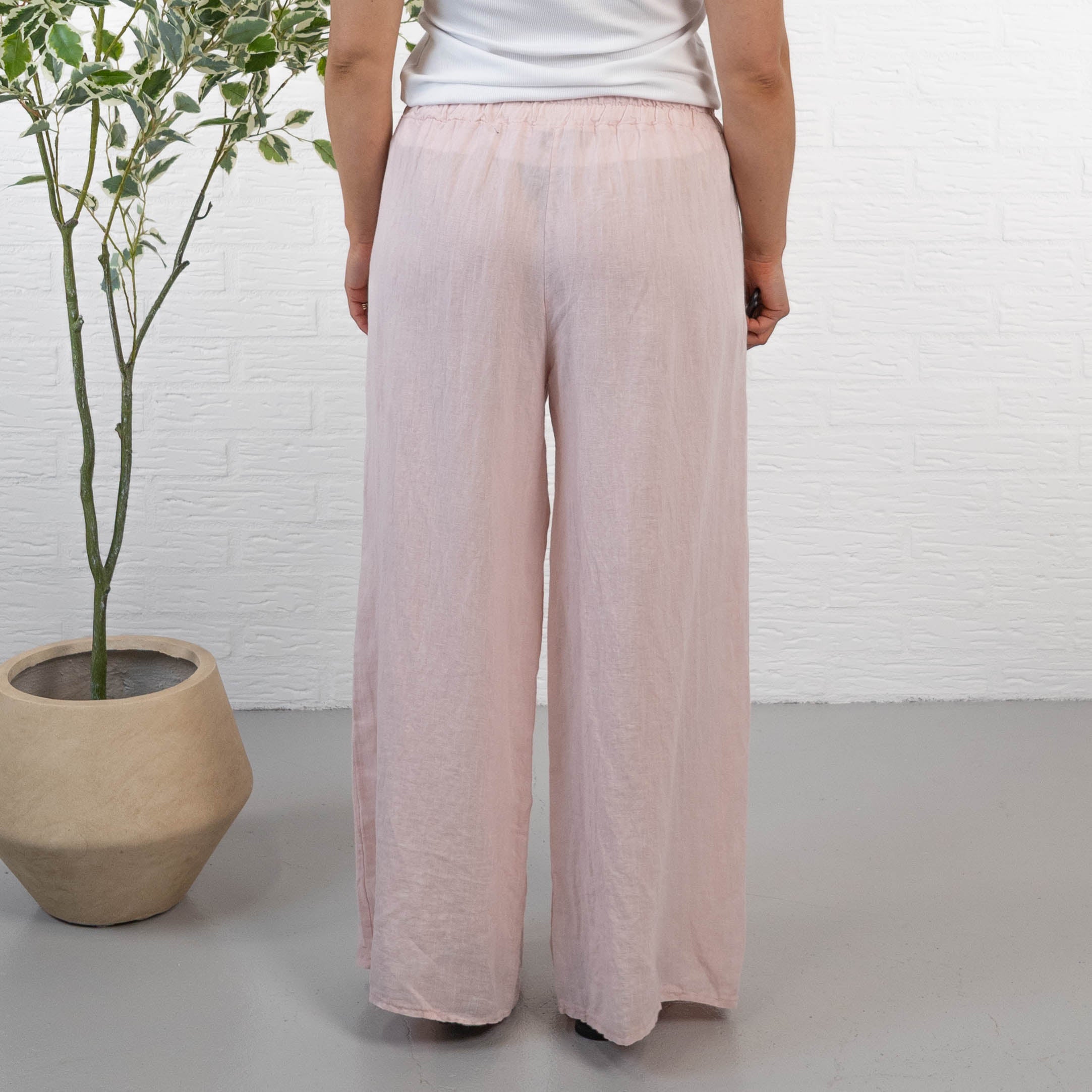 Boanita ægte hør bukser, Rosa