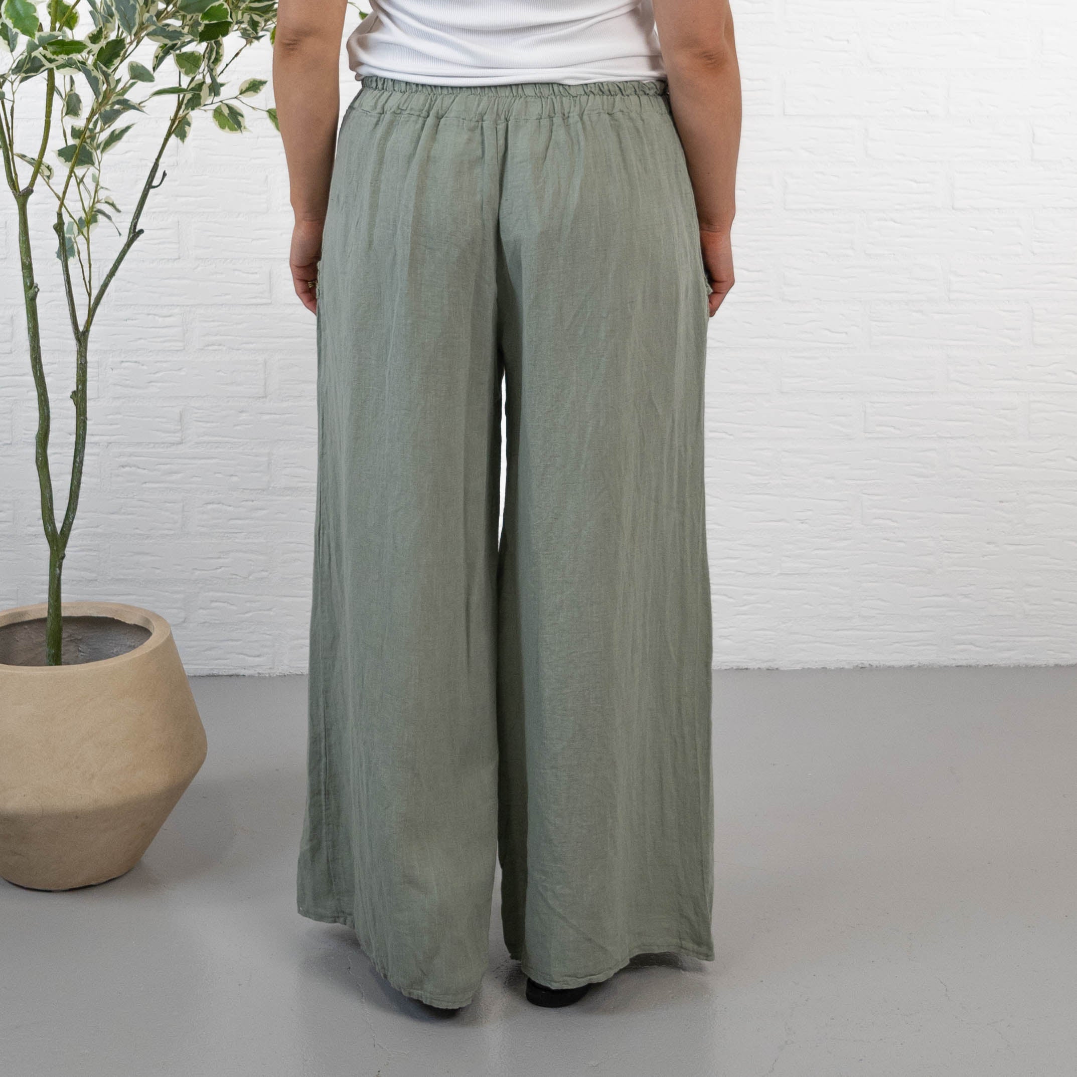 Boanita ægte hør bukser, Khaki
