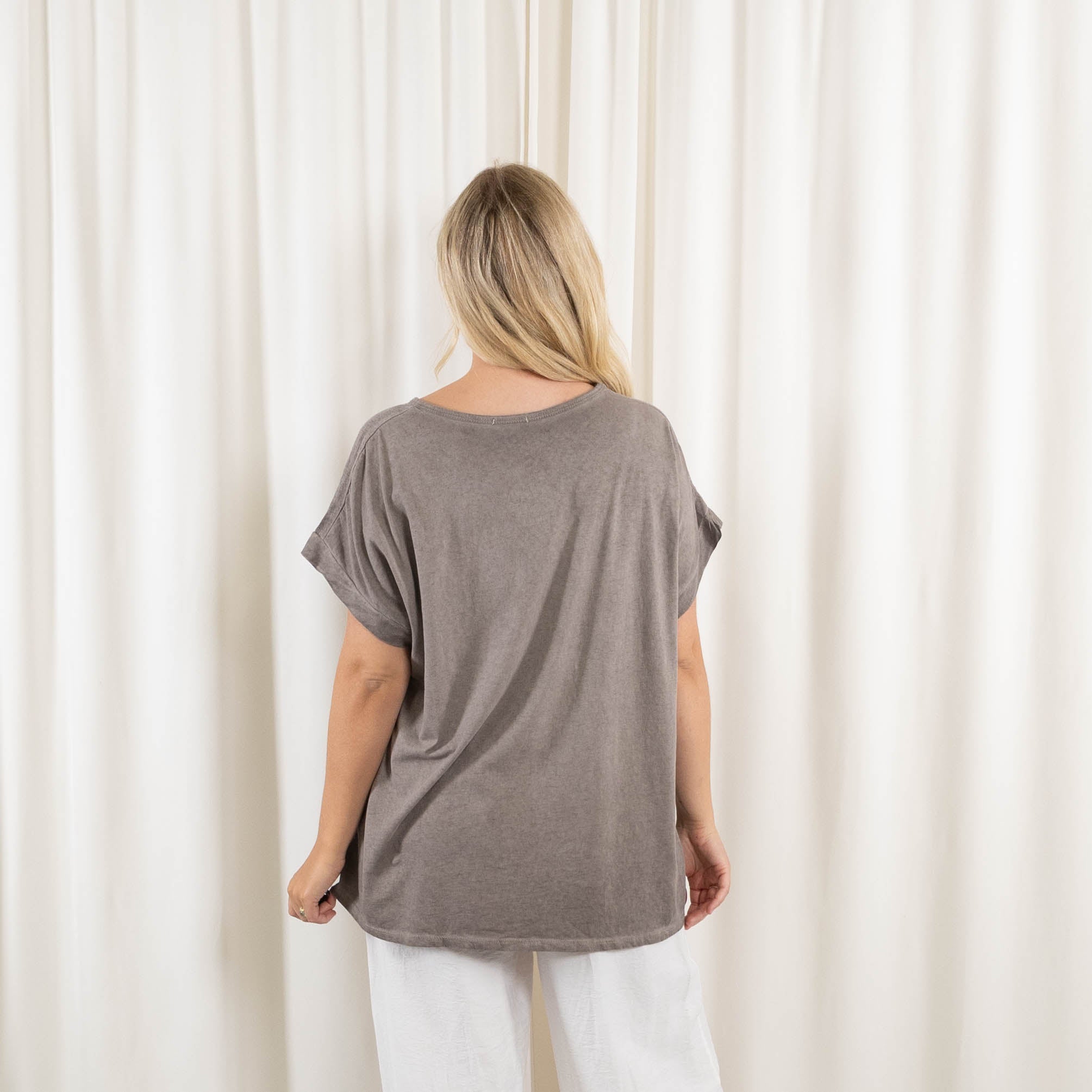 Selma t-shirt, Taupe