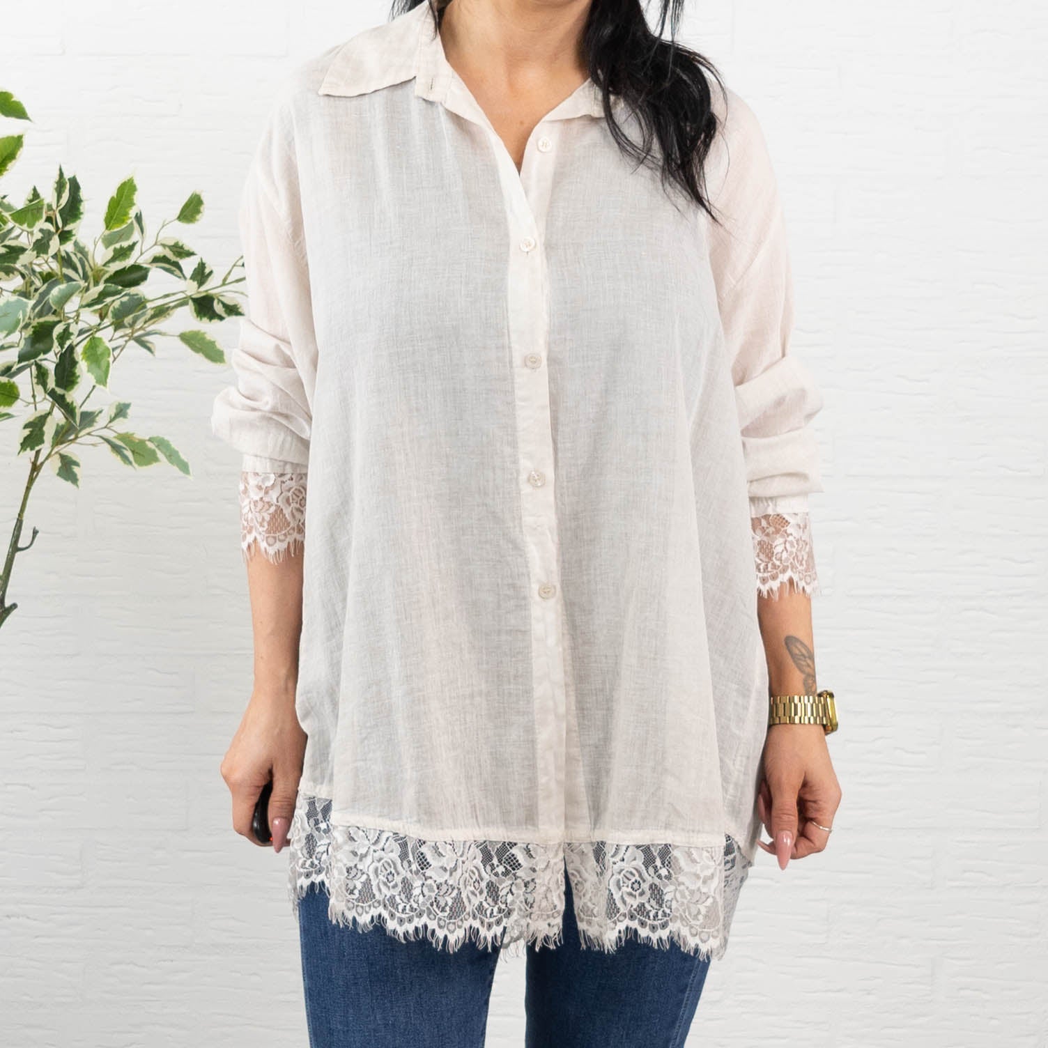 Blondie bluse, Beige