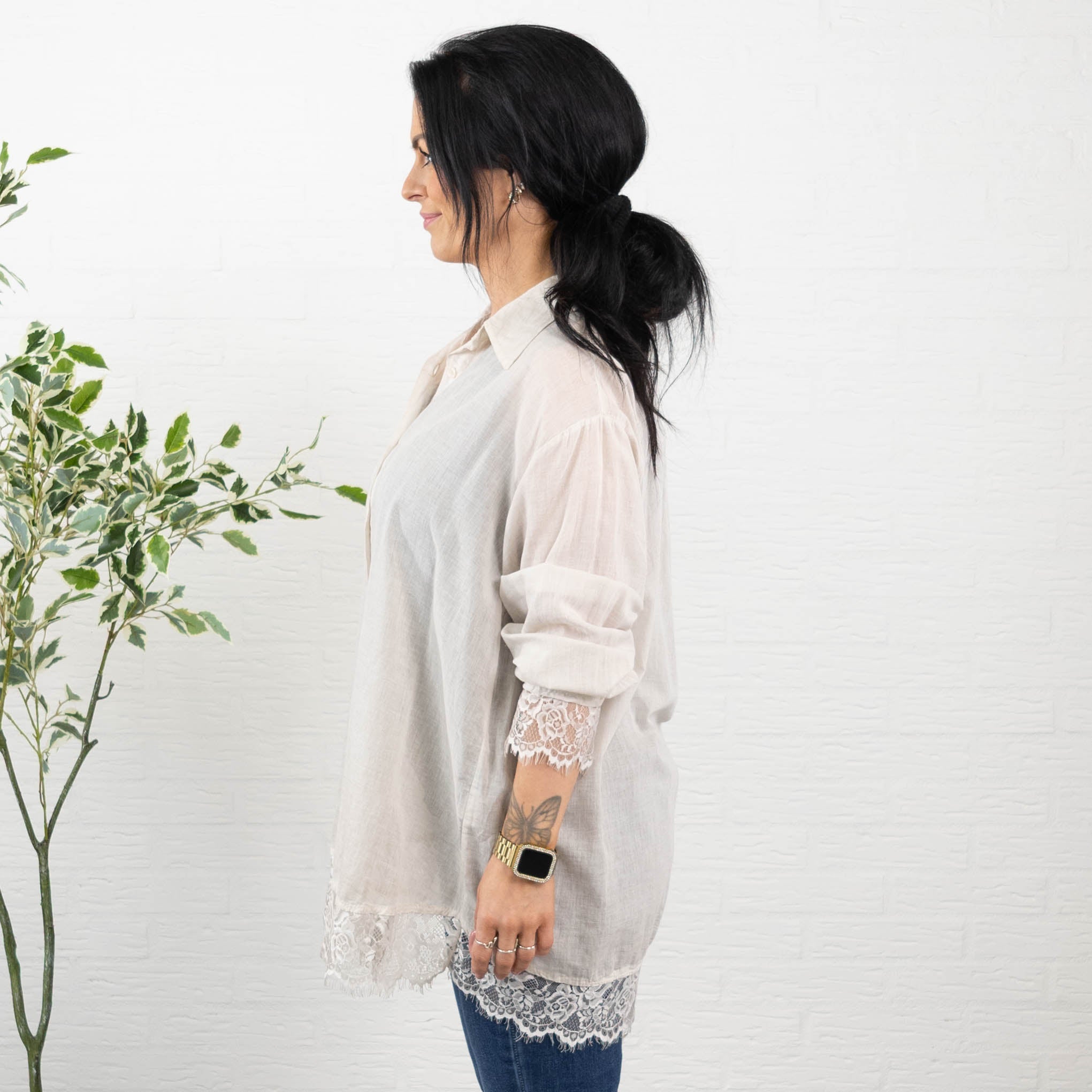 Blondie bluse, Beige