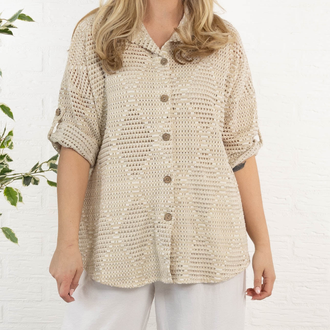 Anita skjorte, Beige