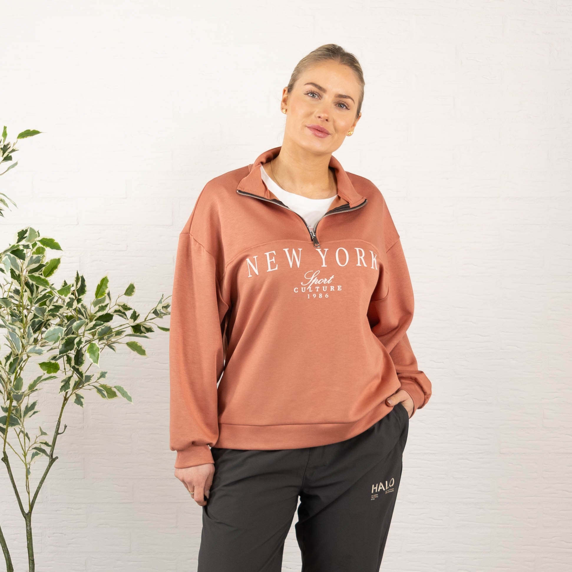 New York sweatshirt, Mørk rosa