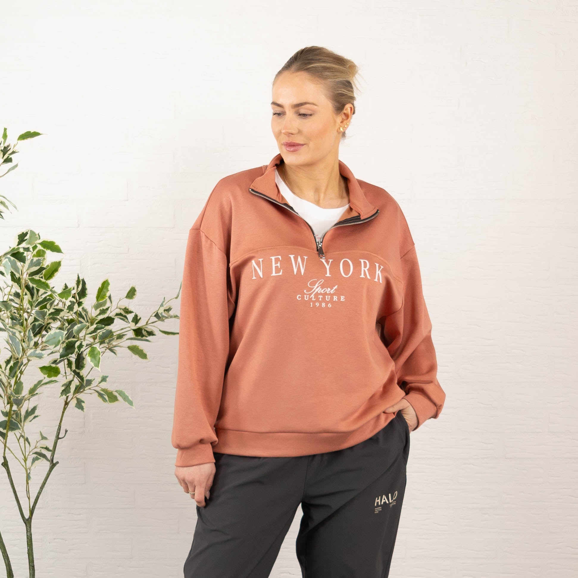 New York sweatshirt, Mørk rosa