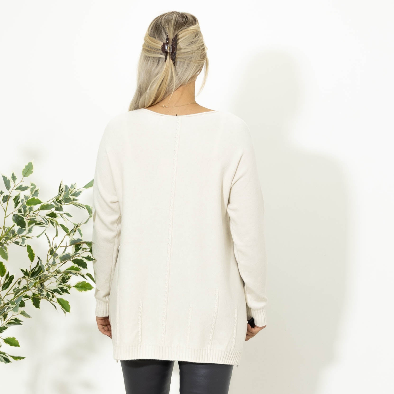 Gritt strik tunika, Beige