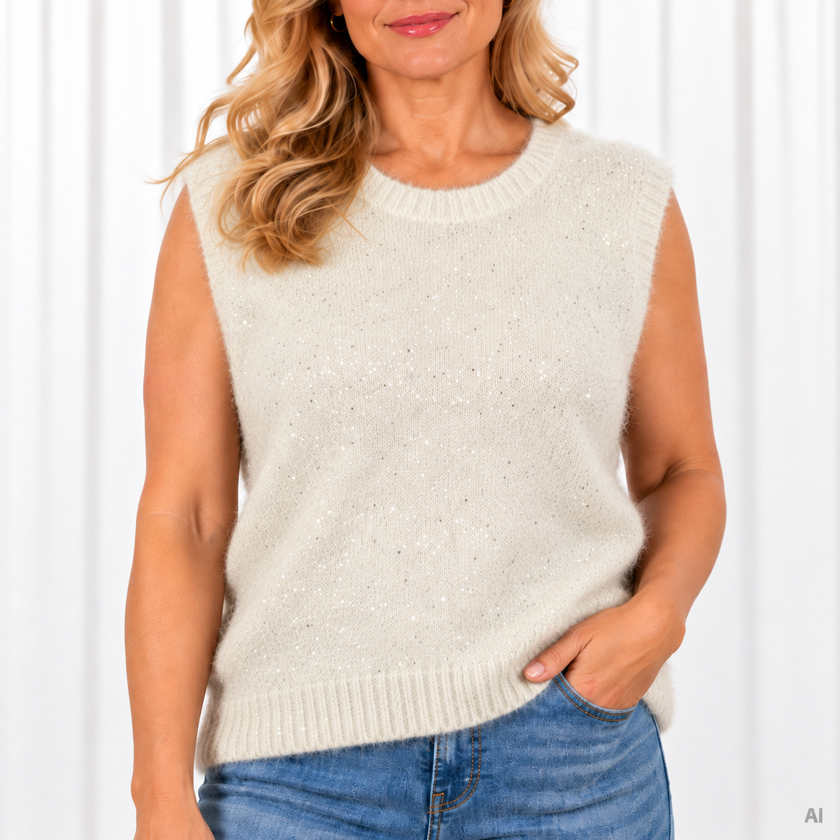Marie pullover, Råhvid