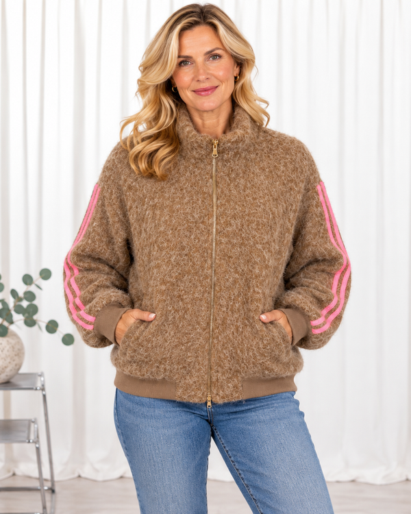 Nell bomber jakke, Taupe