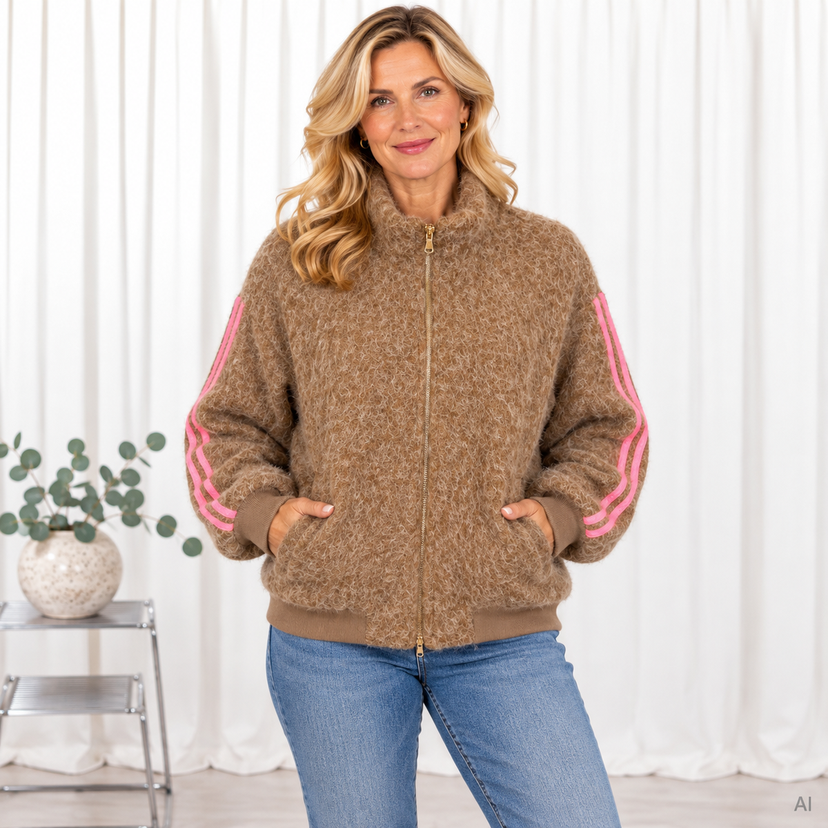 Nell bomber jakke, Taupe