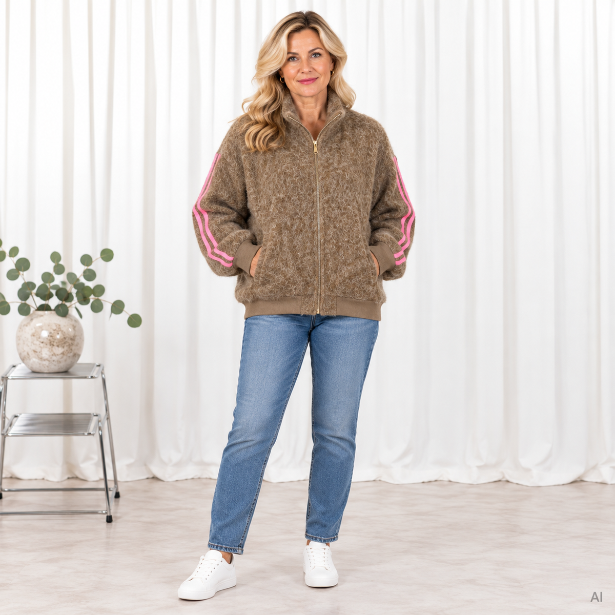 Nell bomber jakke, Taupe