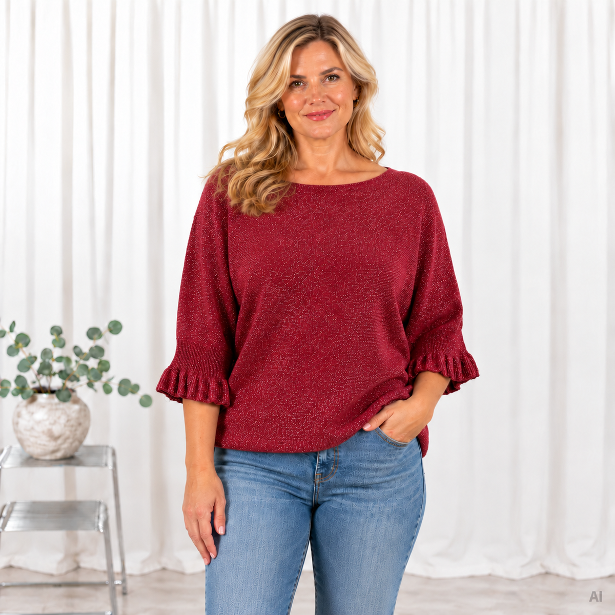 Ember poncho, Rød