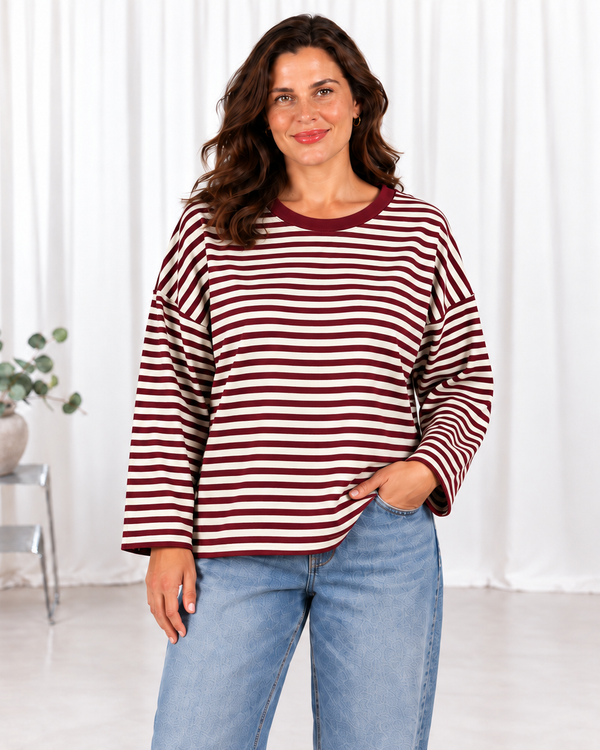Lucie long sleeve t-shirt, Bordeaux
