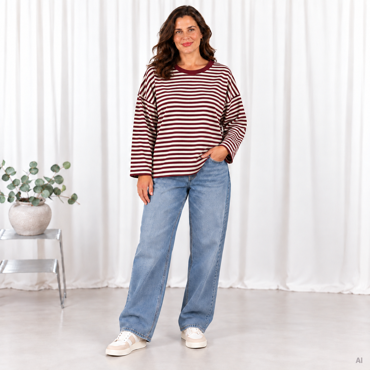 Lucie long sleeve t-shirt, Bordeaux