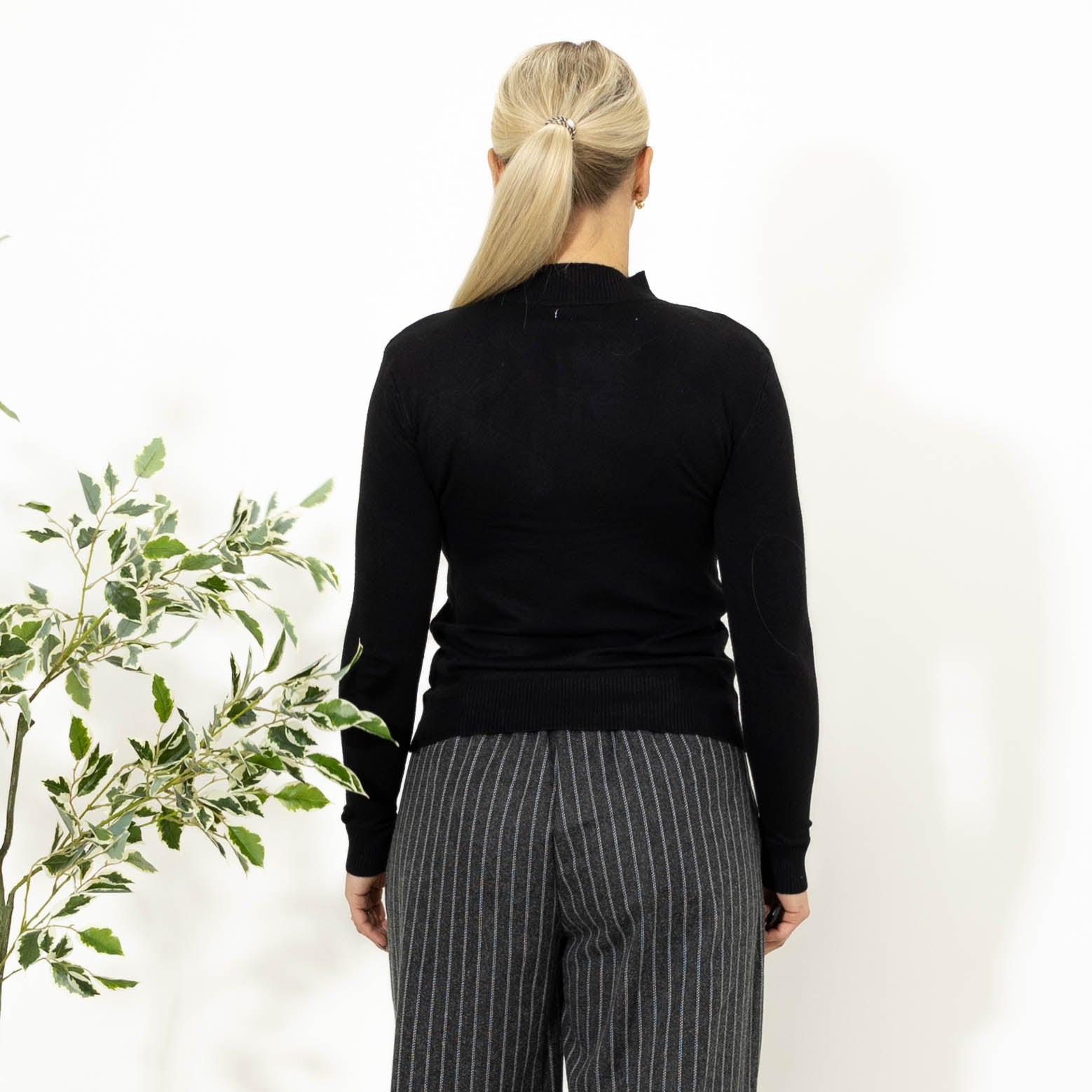 Elisa strik m. turtleneck, Sort
