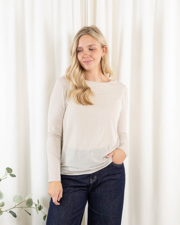 Cashy long sleeve, Beige