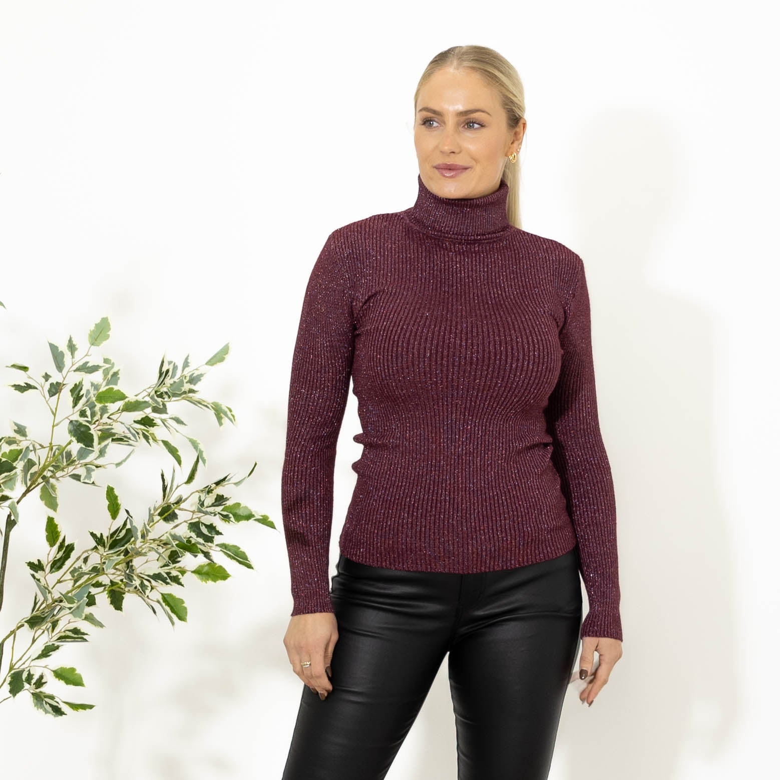 Zoe lurex strik, Vinrød