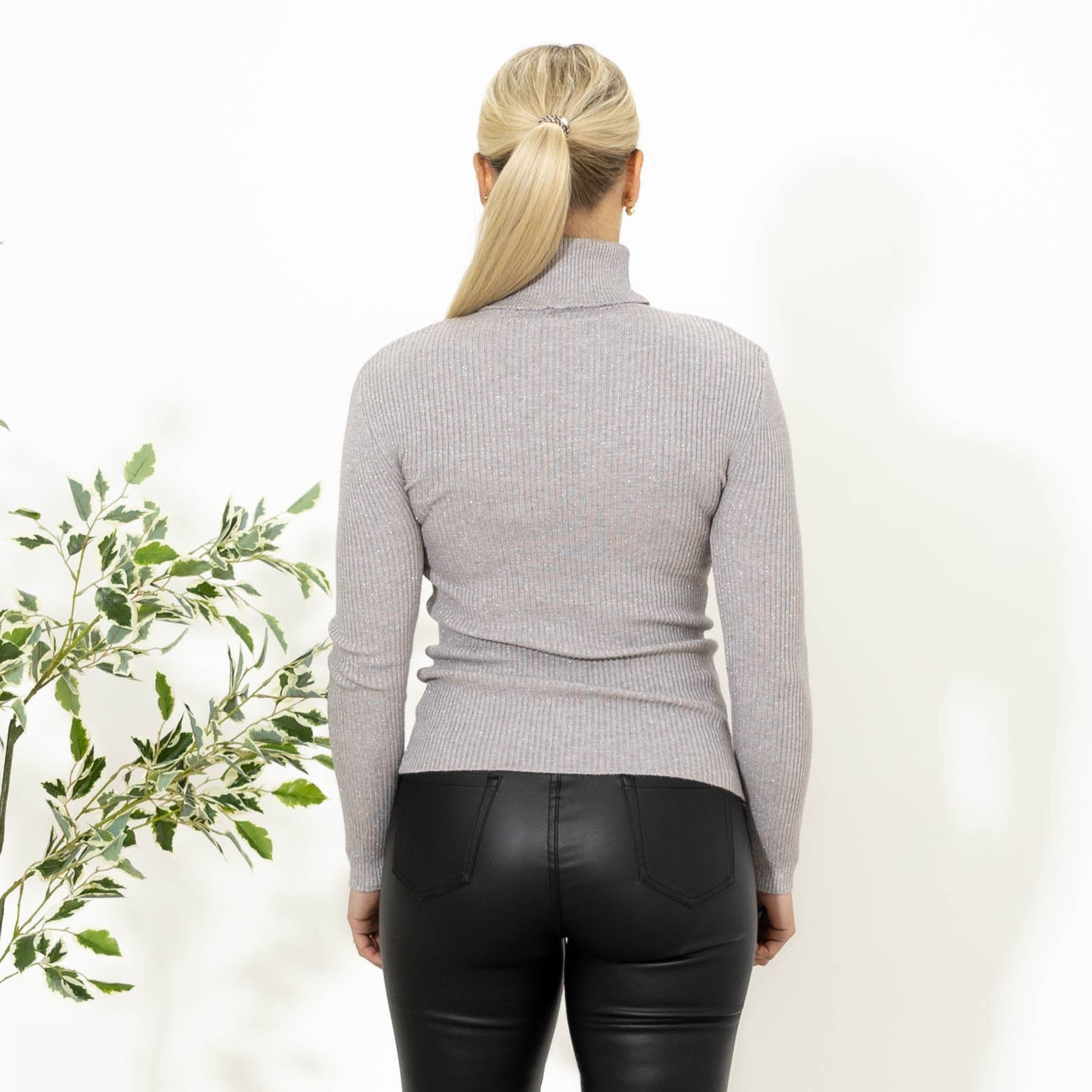 Zoe lurex strik, Taupe
