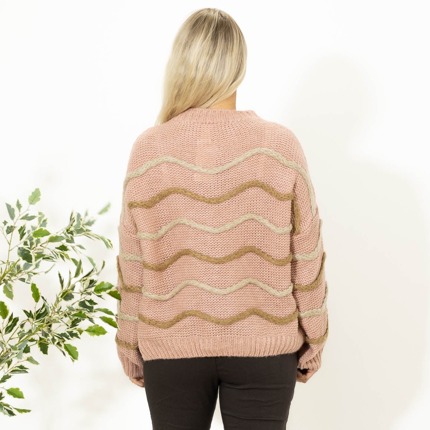 Lesley rundhals strik, Rosa