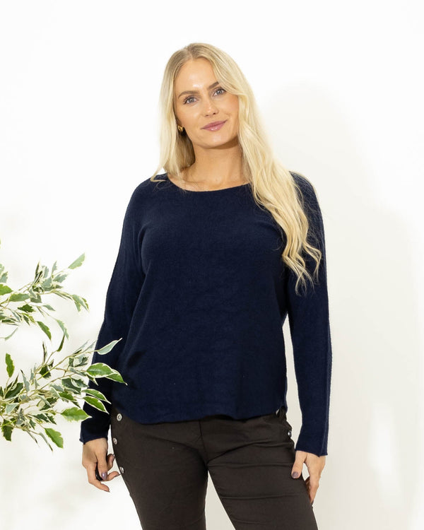 Klara rundhals strik, Navy