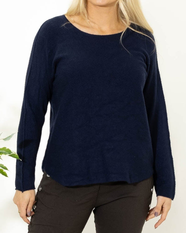 Klara rundhals strik, Navy