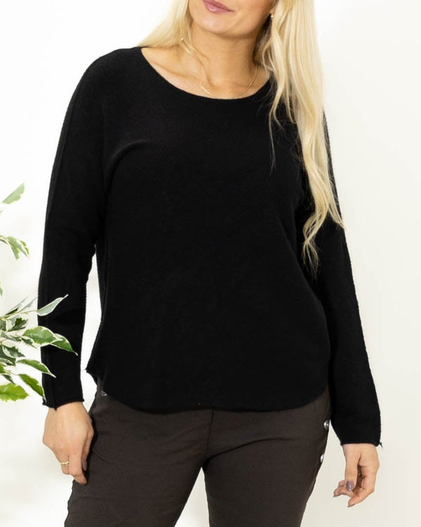Klara rundhals strik, Sort