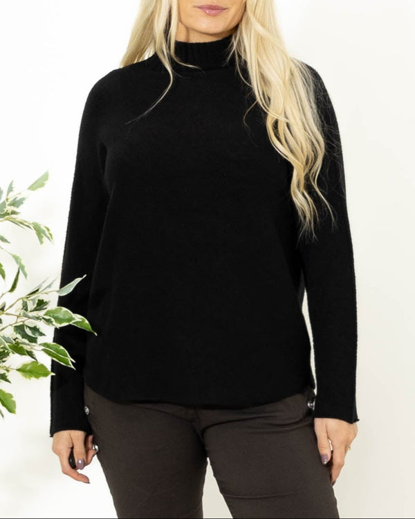 Babette strik m. turtleneck, Sort