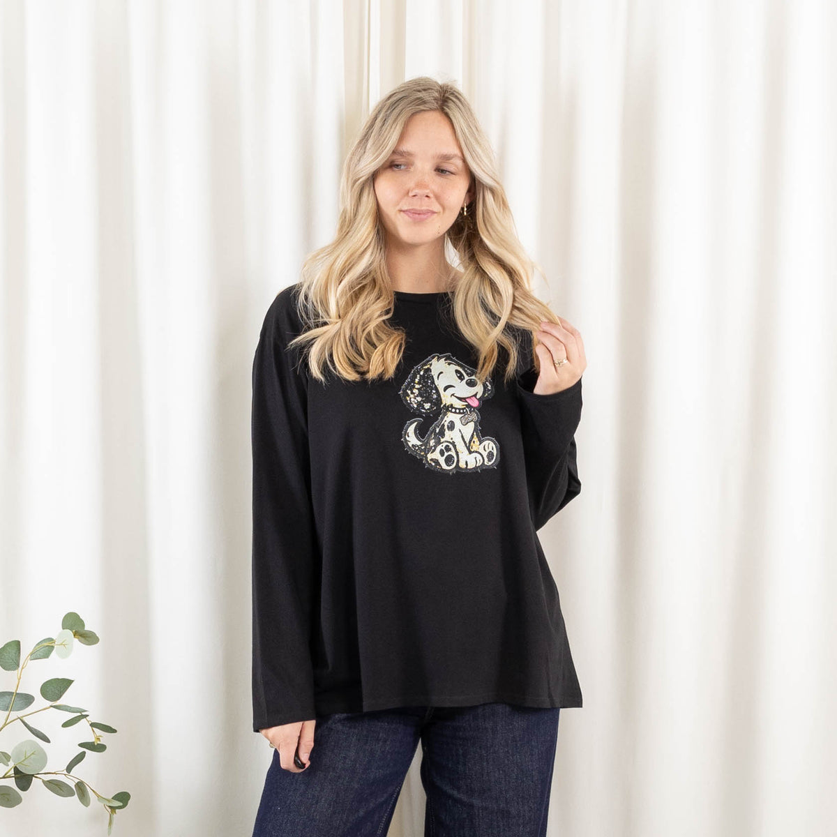 Lucky t-shirt, Sort