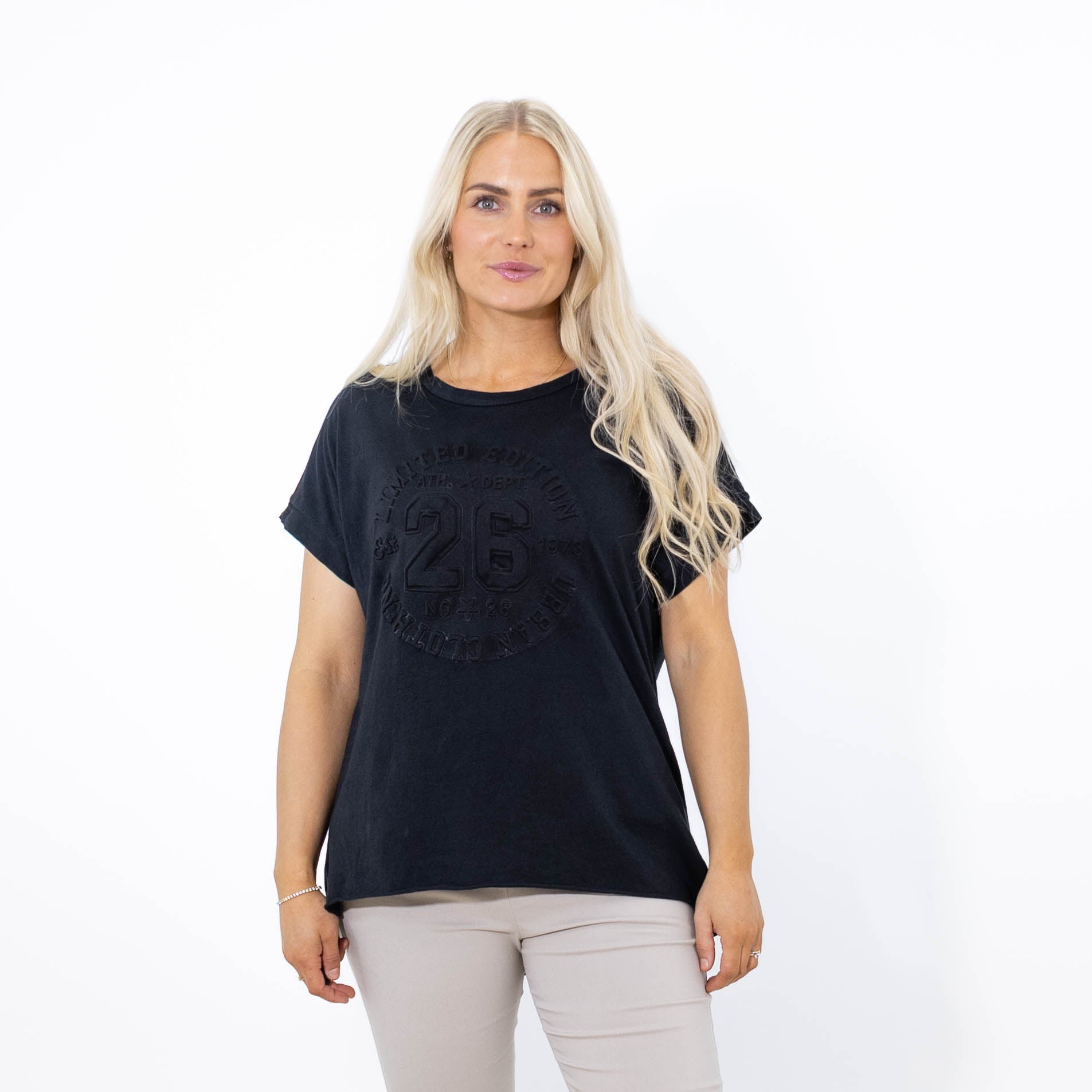 Pam puff print t-shirt, Sort