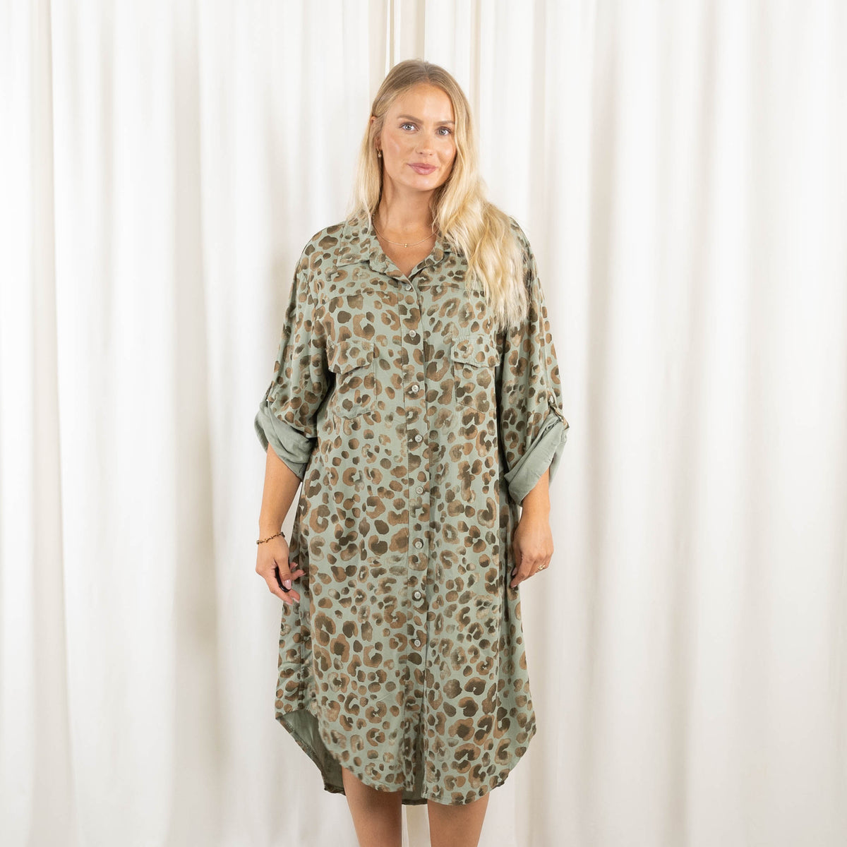 Gloria skjorte/kjole, Khaki