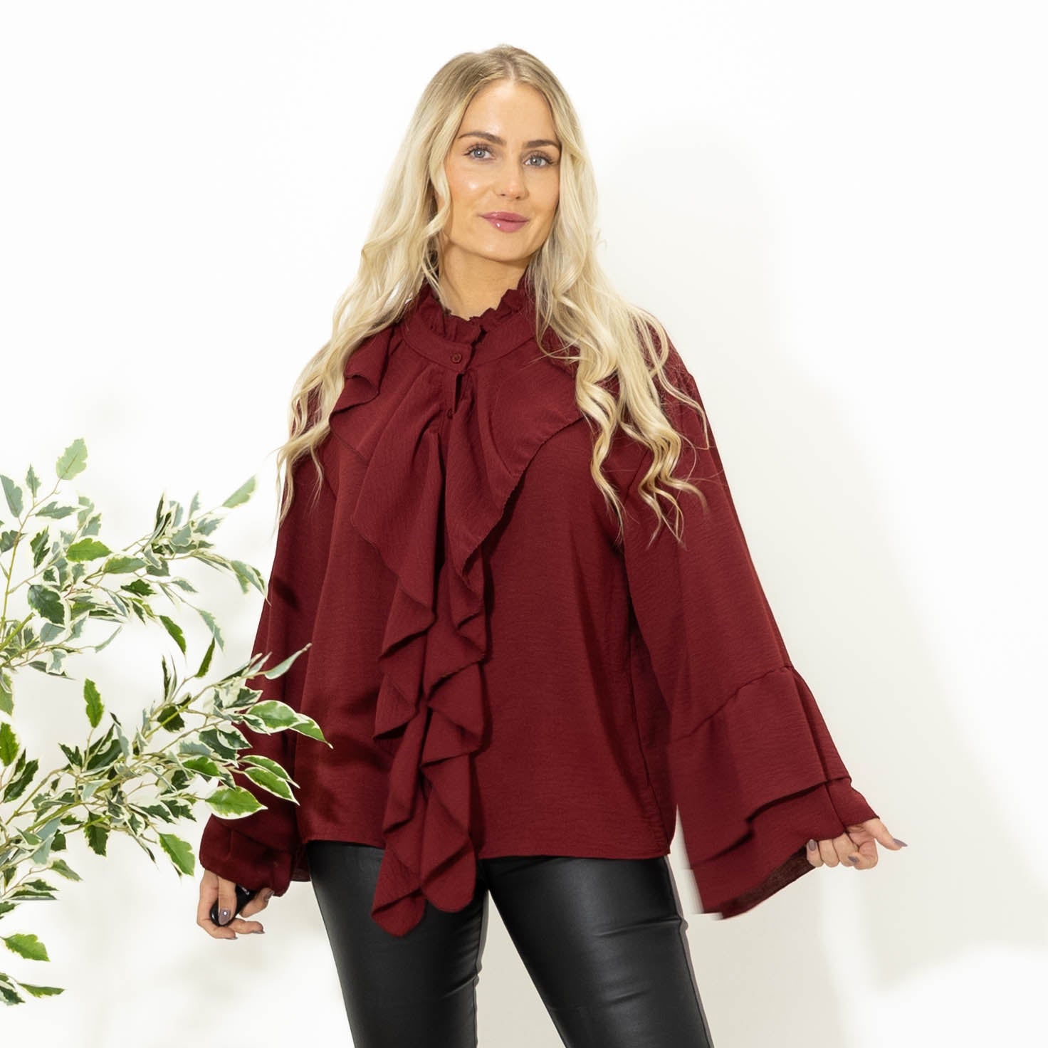 Kali flæseskjorte, bordeaux