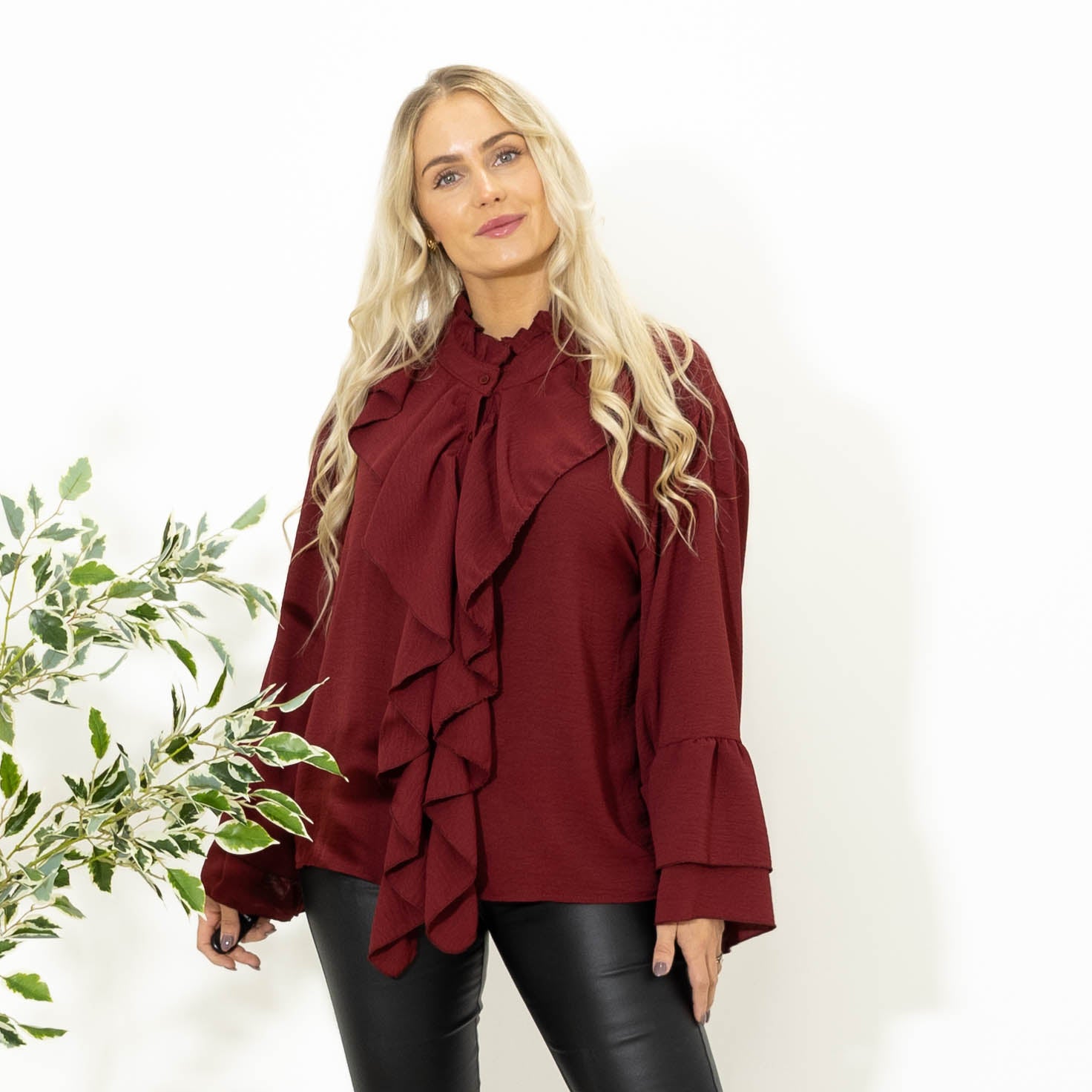 Kali flæseskjorte, bordeaux