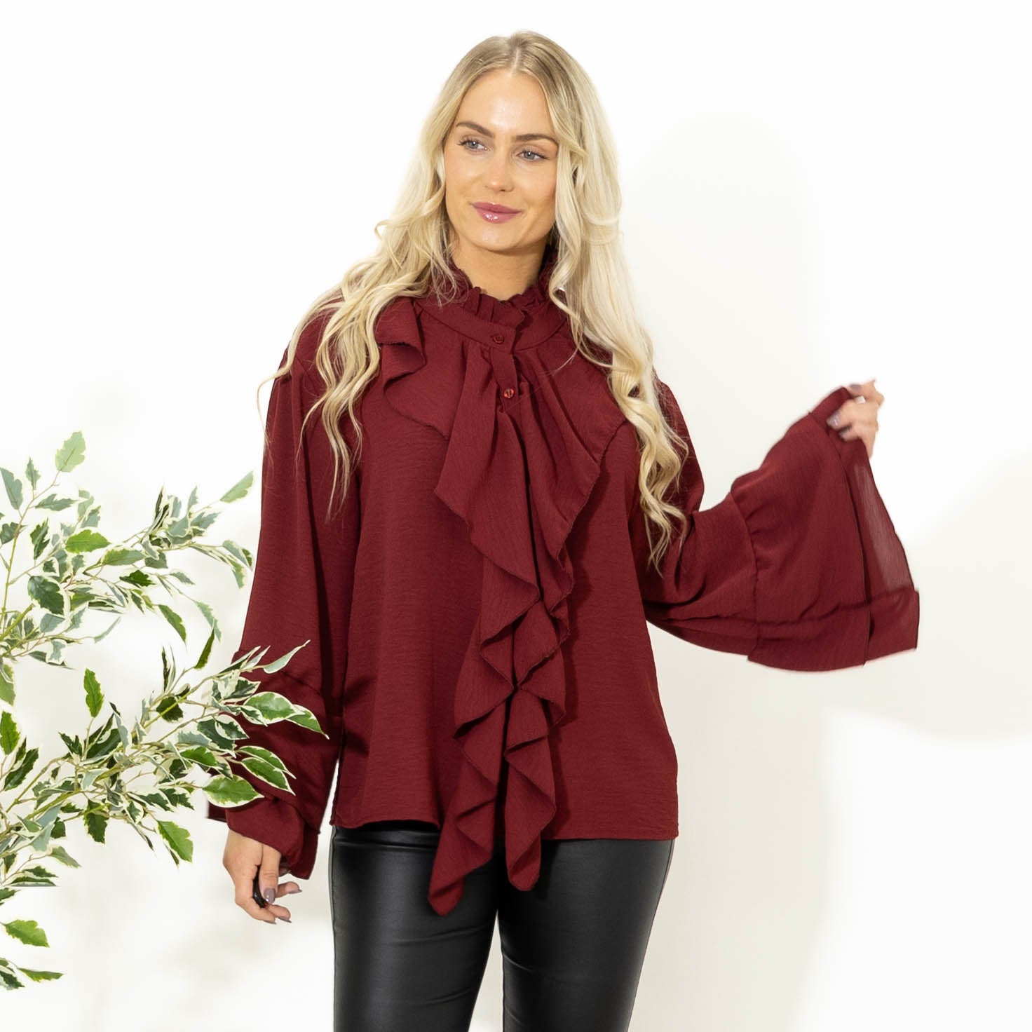 Kali flæseskjorte, bordeaux