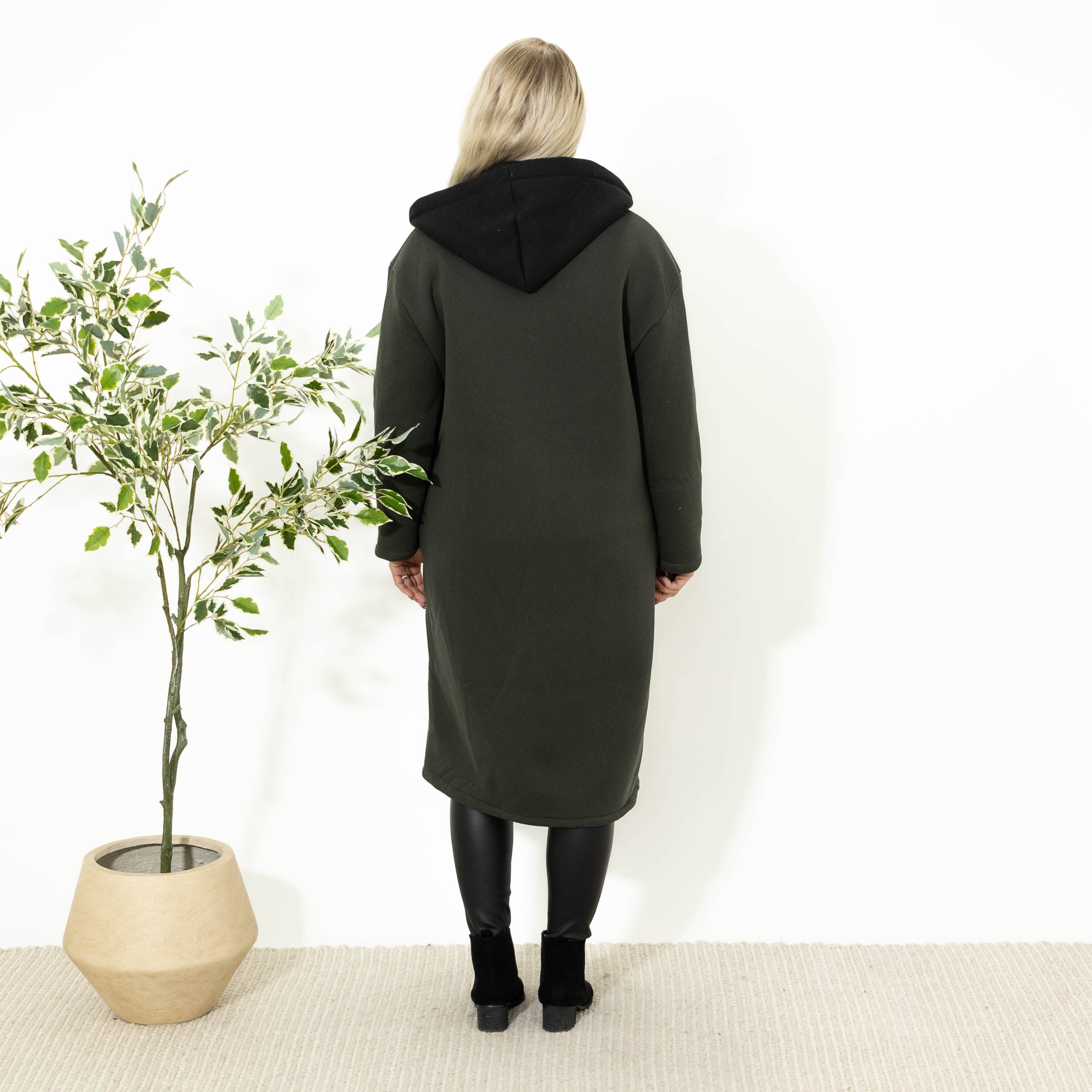 Oline sweatshirt m. hoodie, Khaki