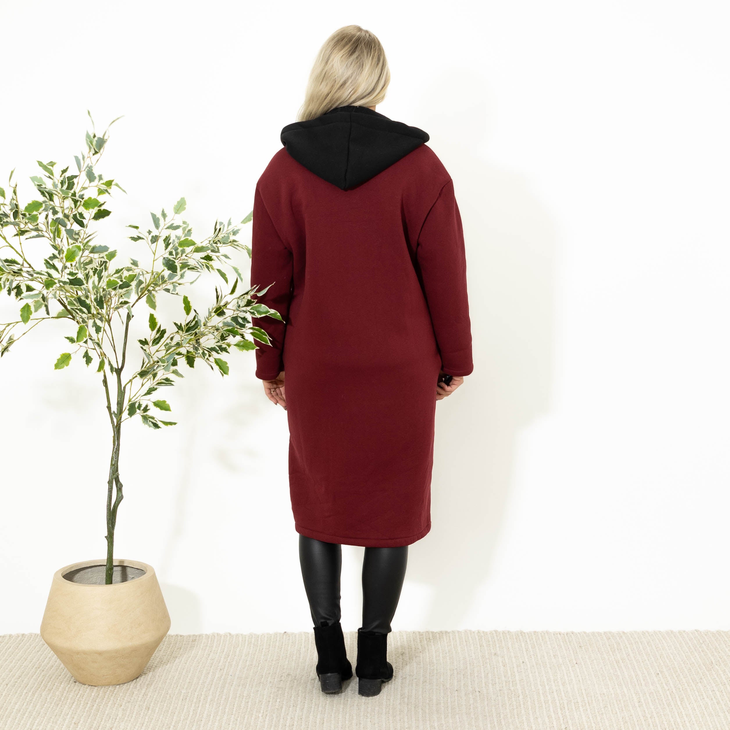 Oline sweatshirt m. hoodie, Bordeaux