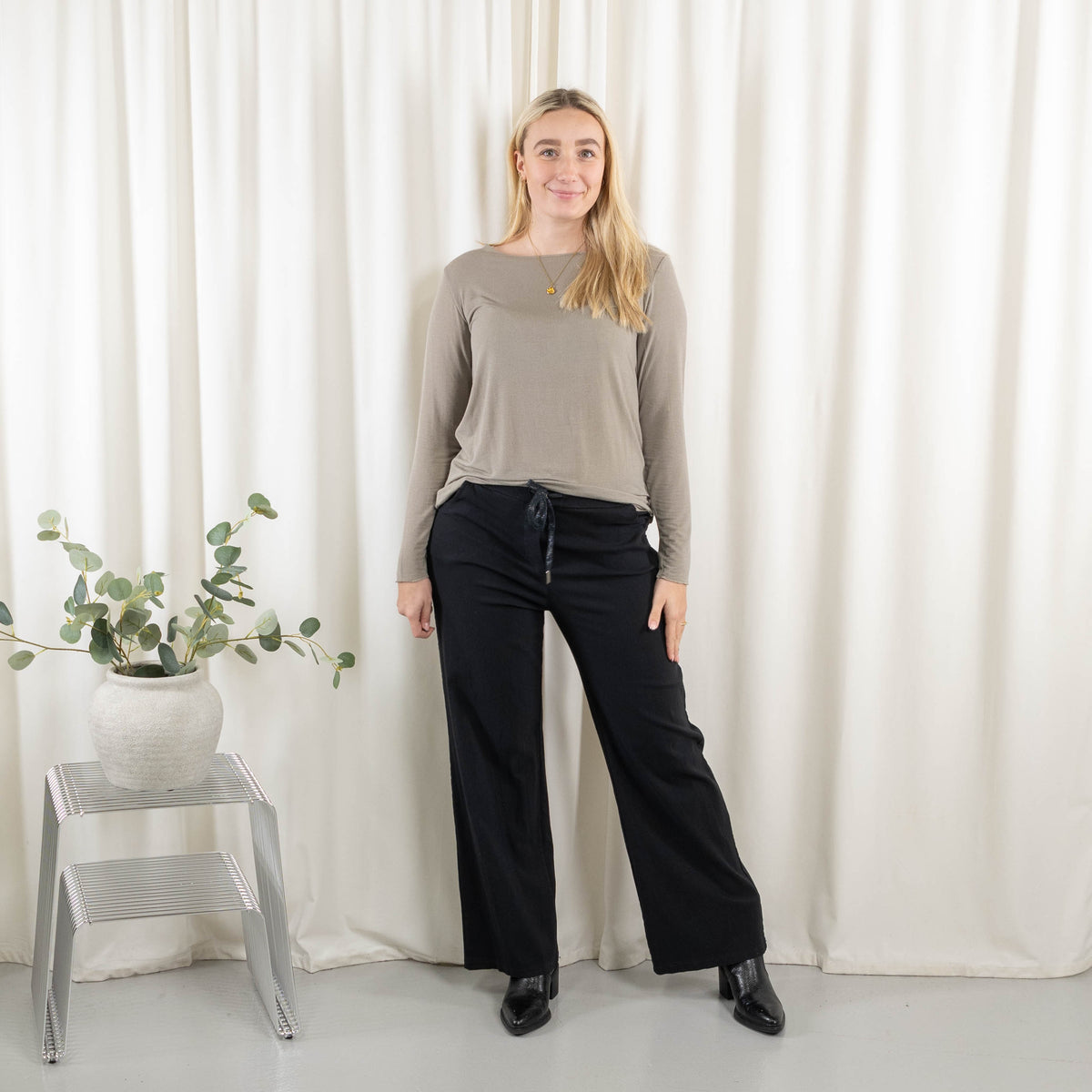 Cashy long sleeve, Taupe
