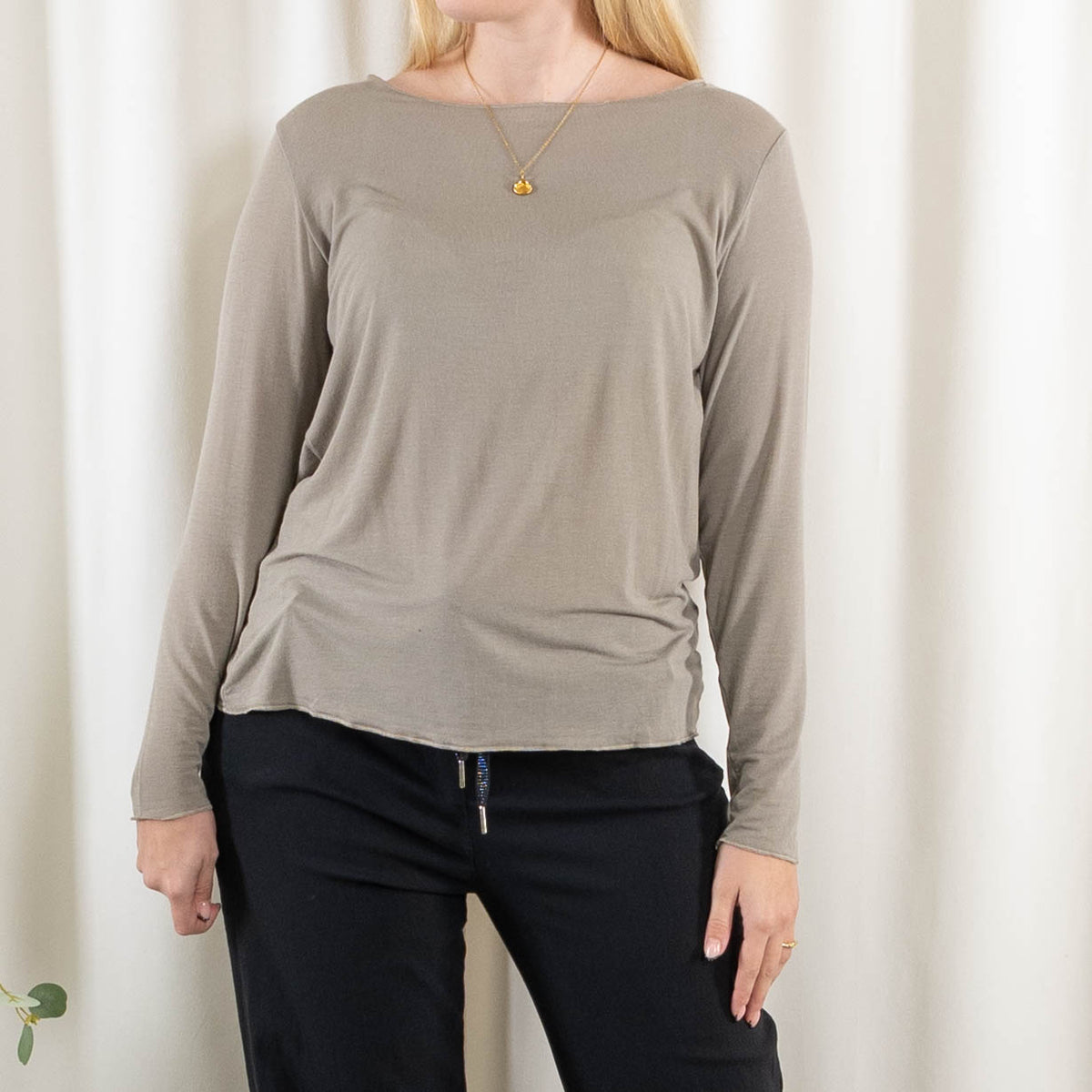 Cashy long sleeve, Taupe