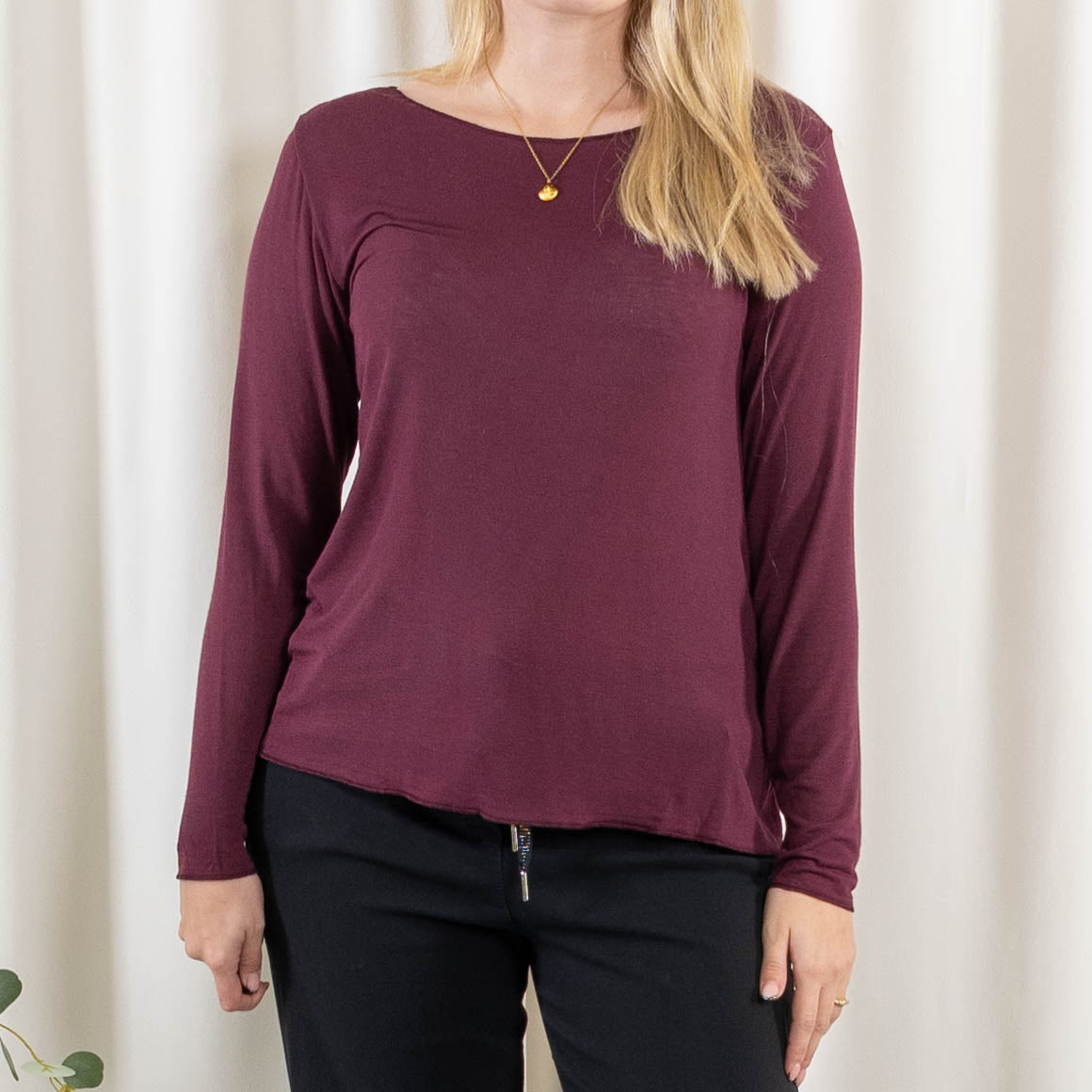 Cashy long sleeve, Bordeaux