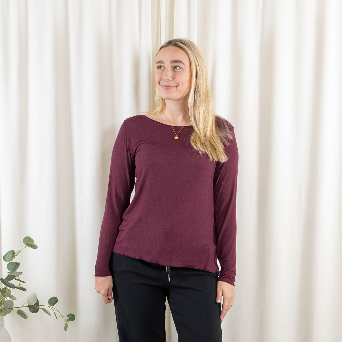 Cashy long sleeve, Bordeaux