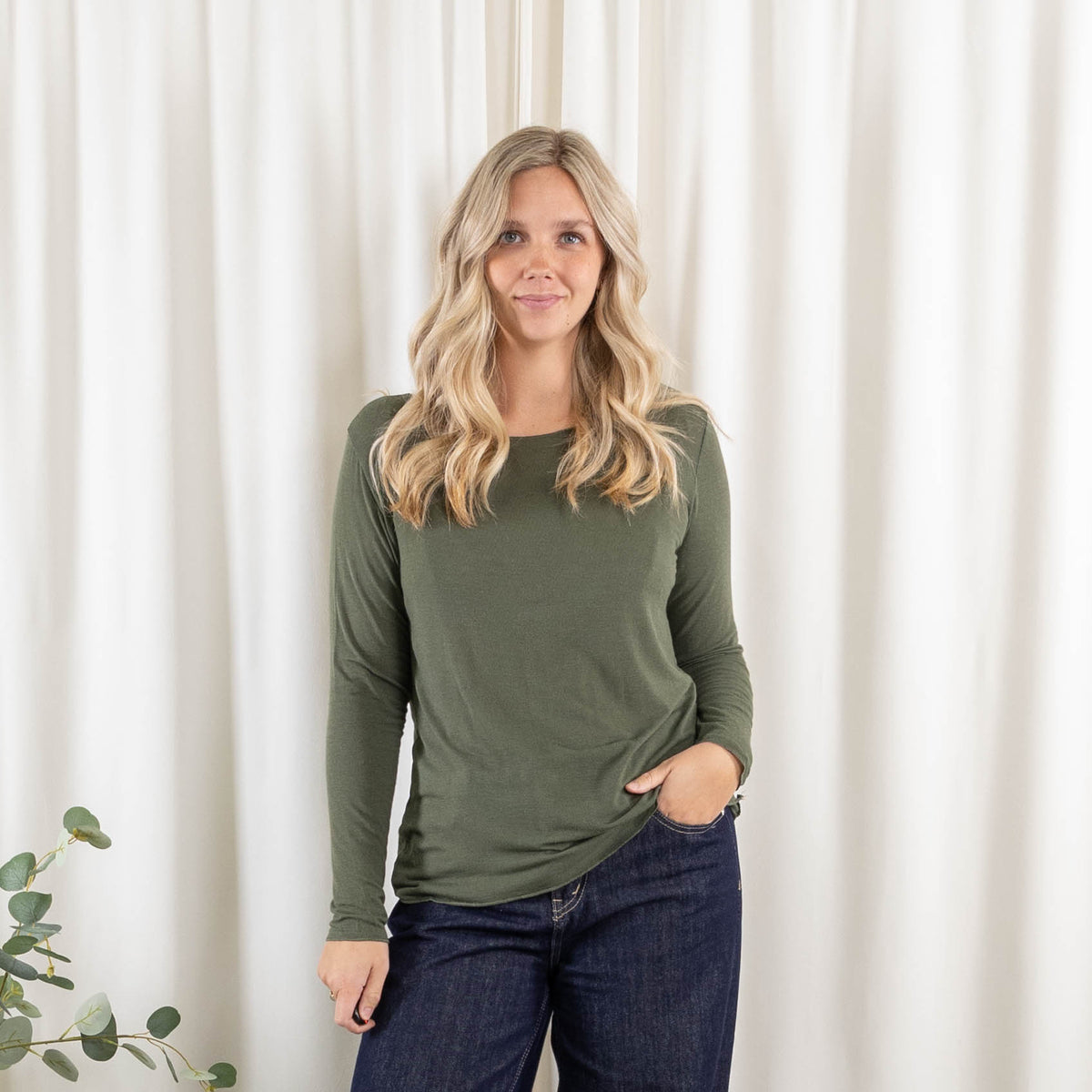 Cashy long sleeve, Khaki