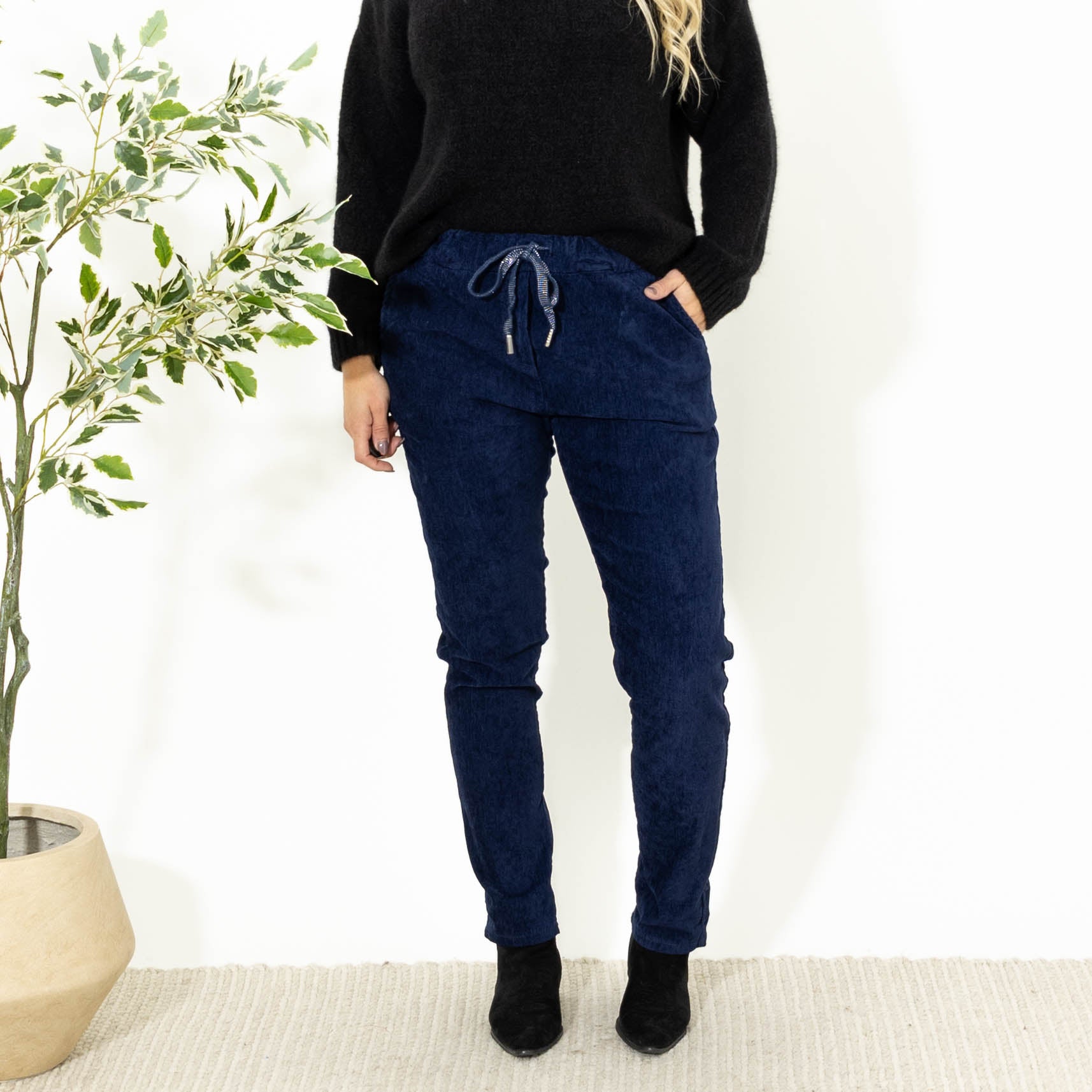 Noemi stonewashed bukser, Navy