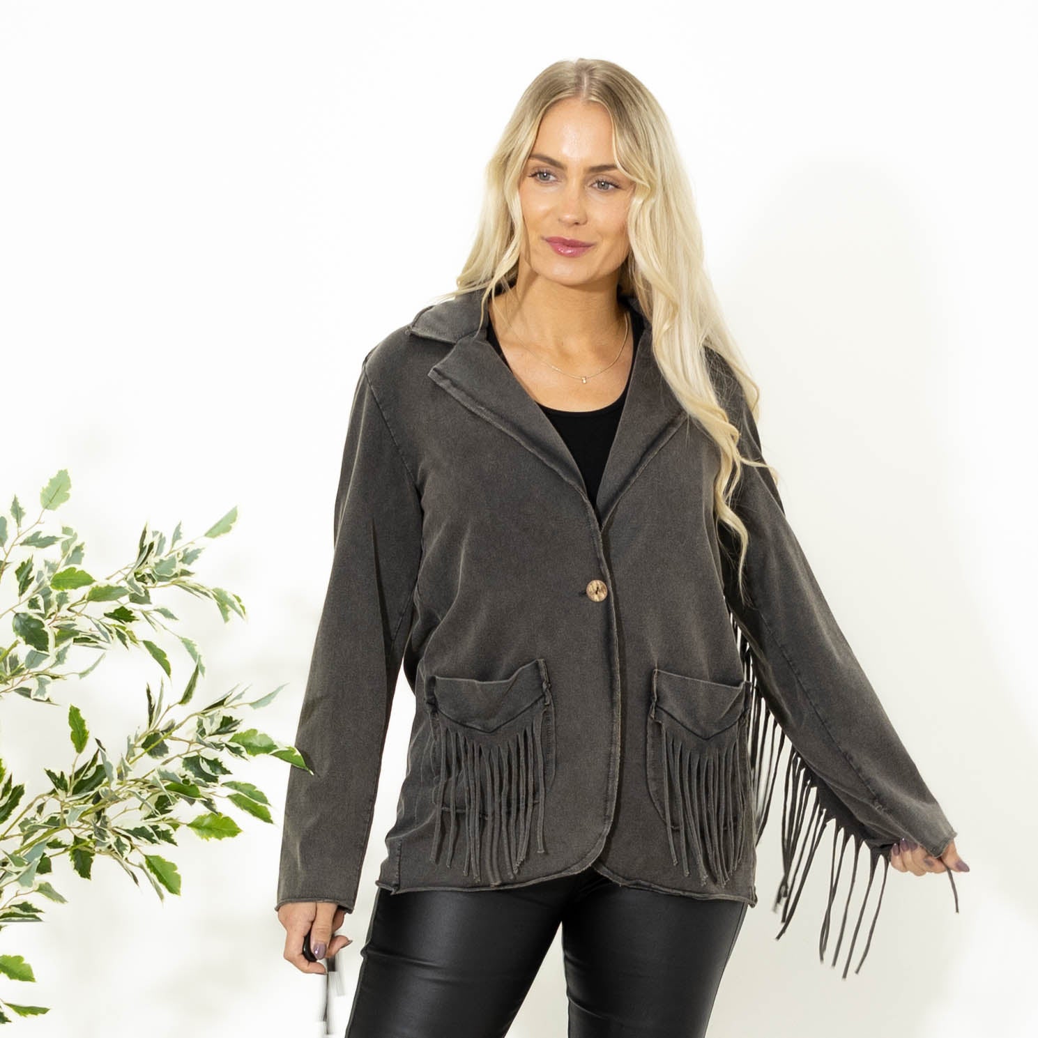 Helle bomulds jakke, Grå